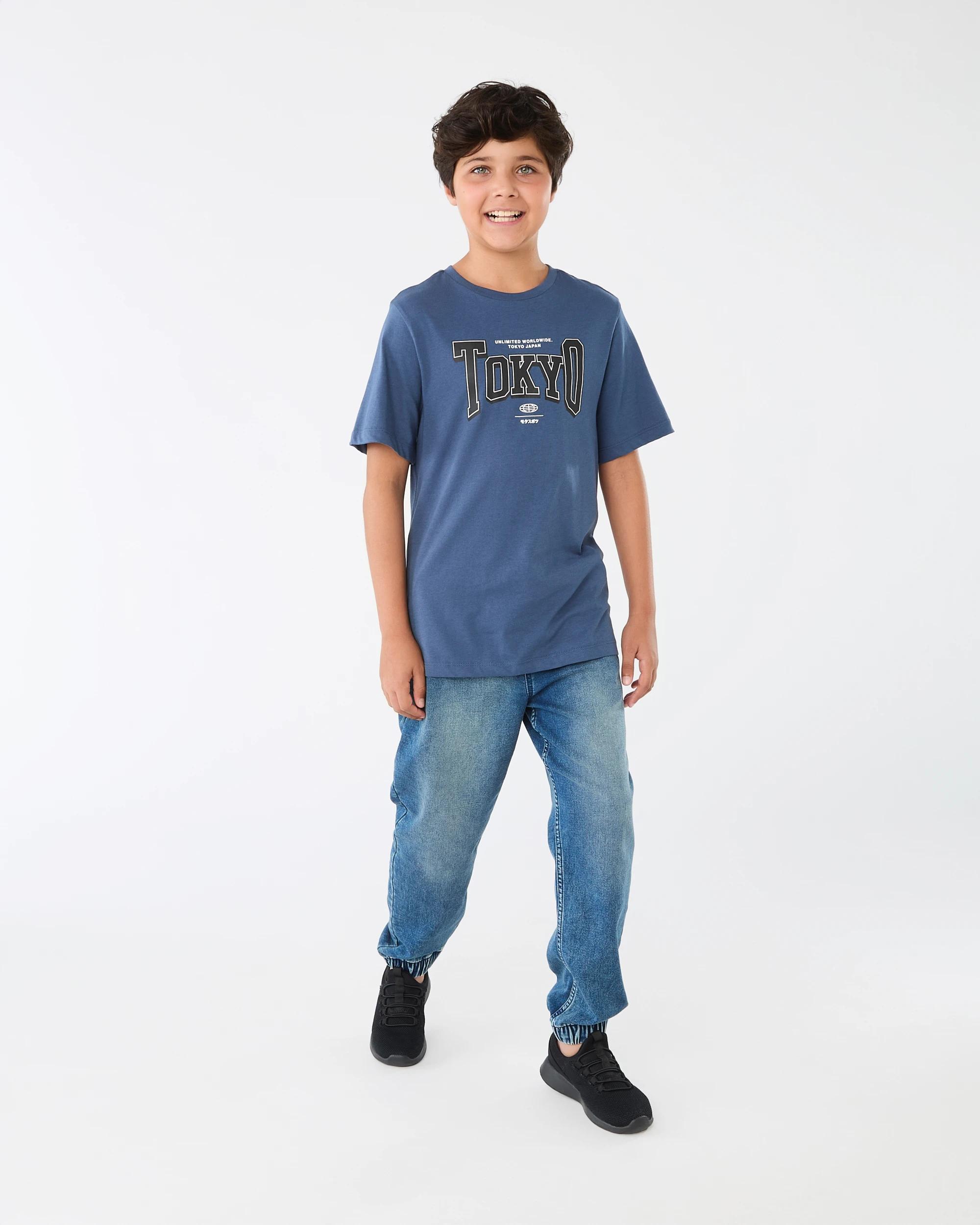 2 Short Sleeve Print T-shirt Blu Varsit, 2 of 8