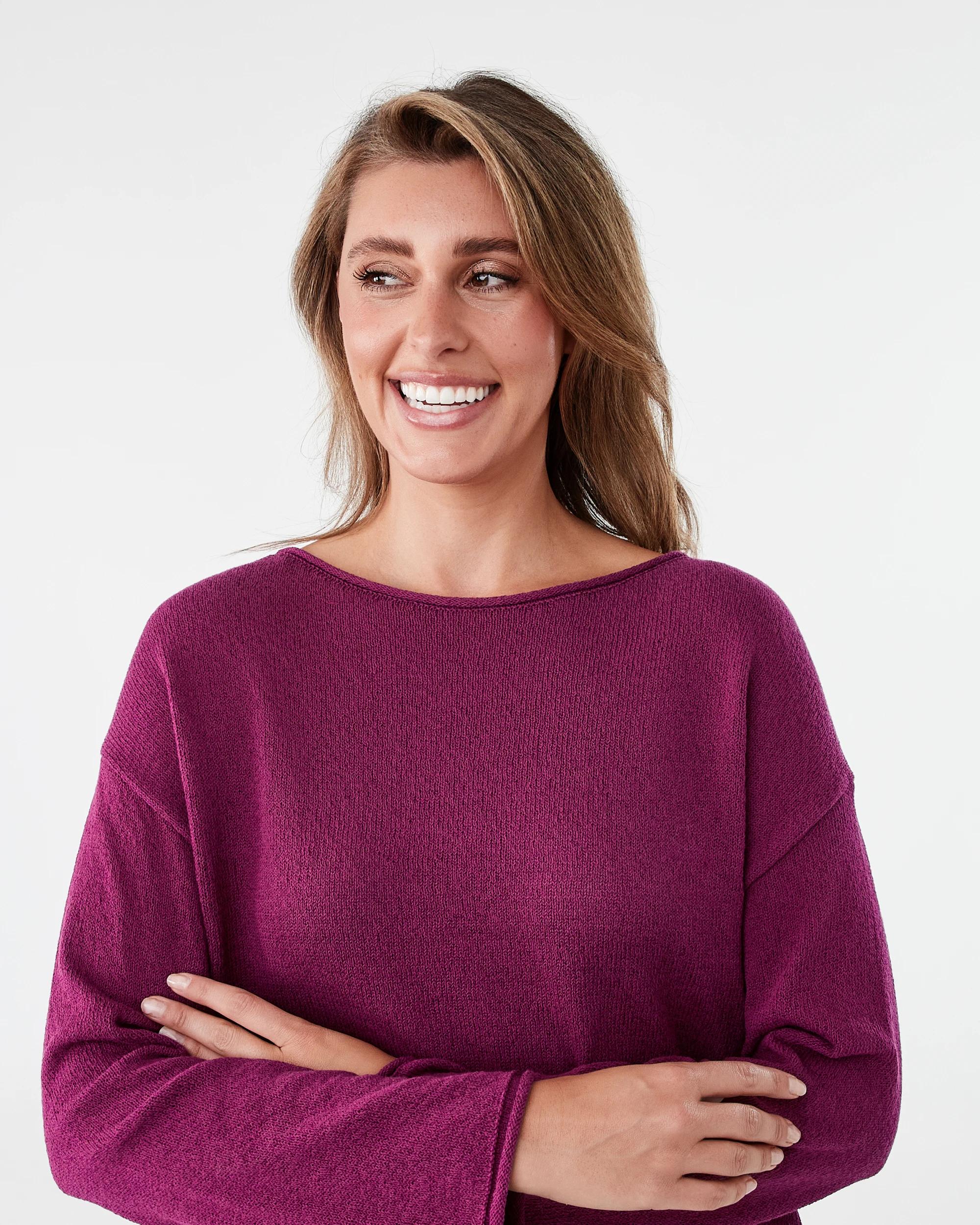 4 Boatneck Pullover Fuscia, 4 of 6