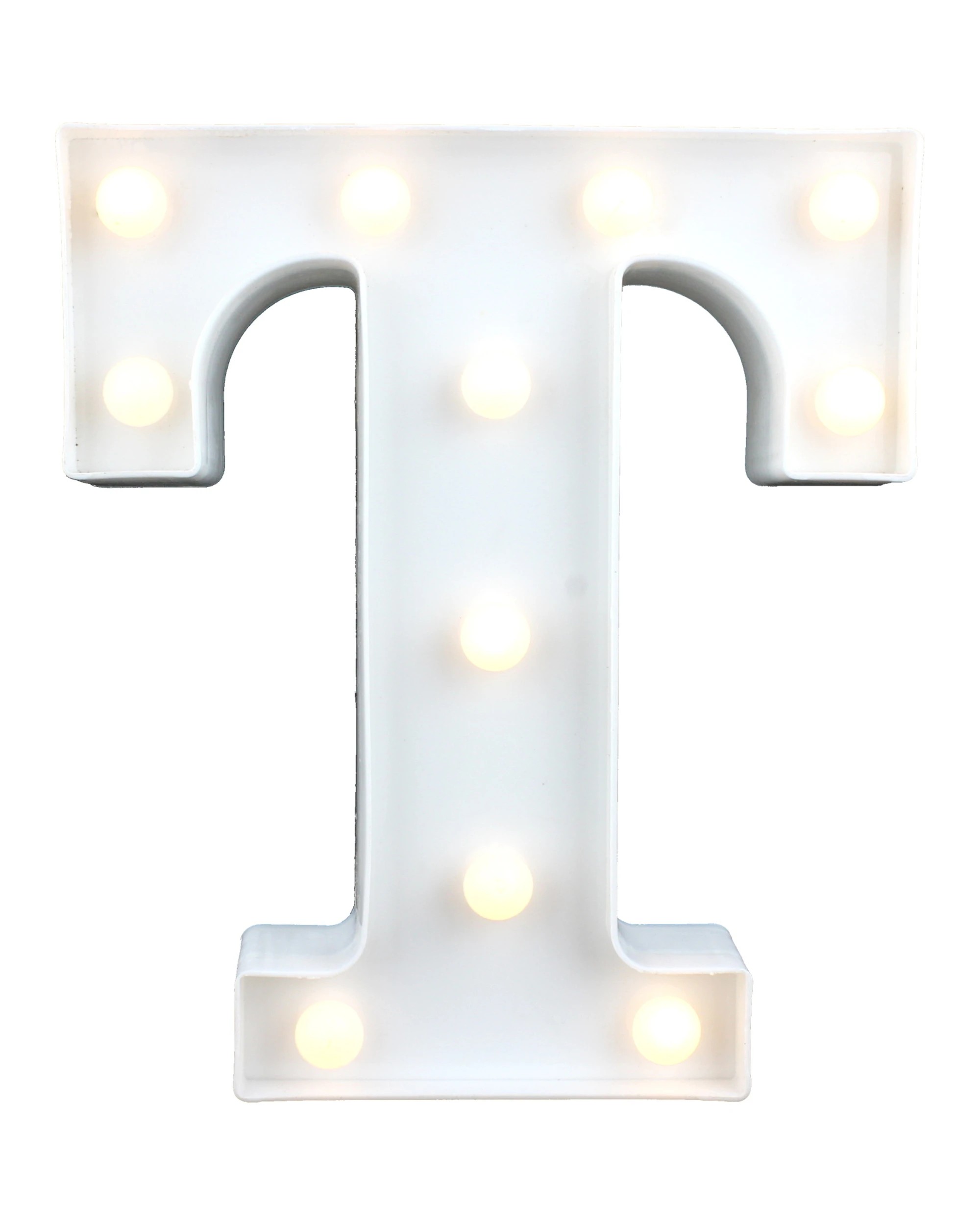 1 Partyrama LED Light Up Letter T White, 1 of 3
