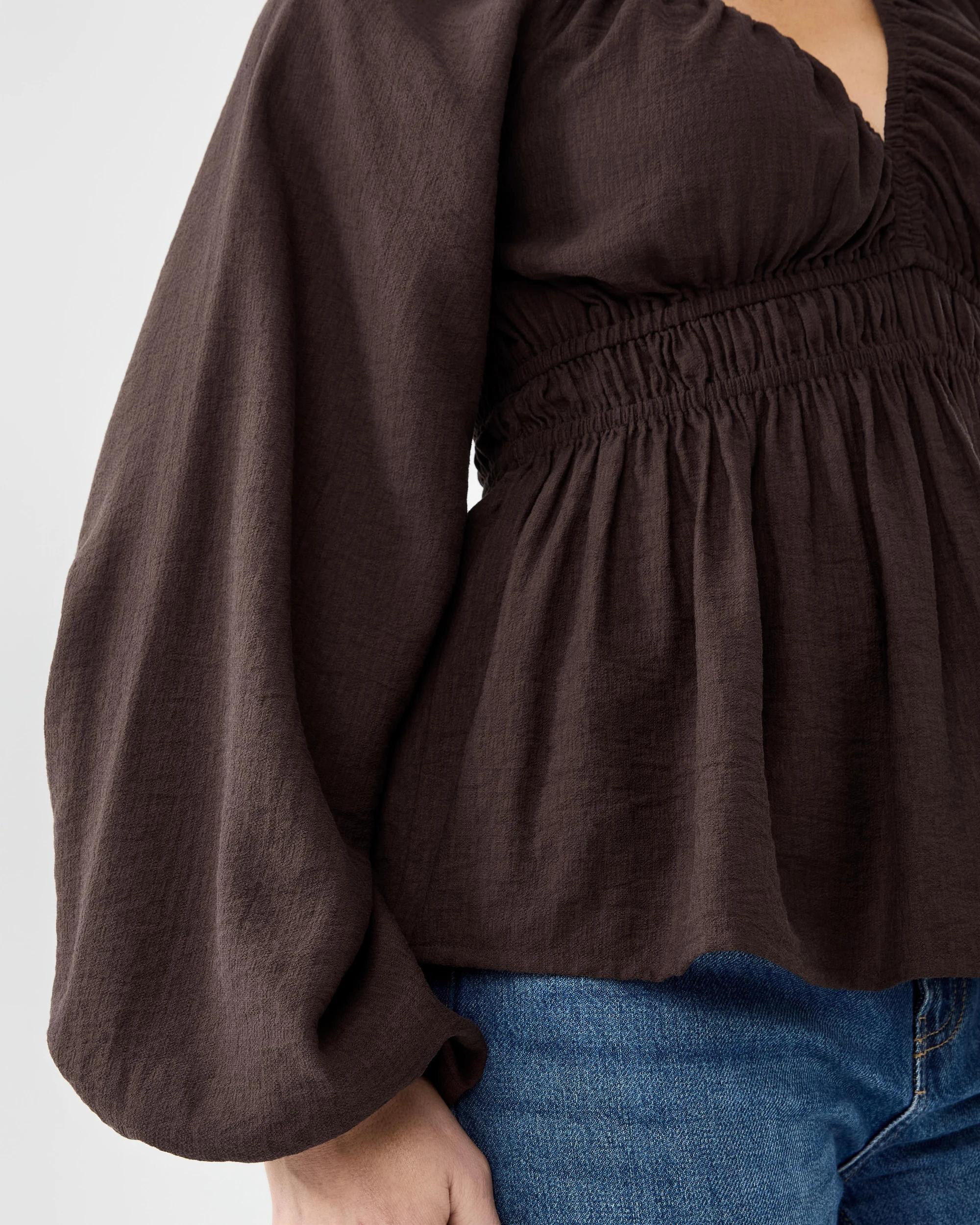 7 Long Sleeve Ruched Waist Top Cbean, 7 of 7