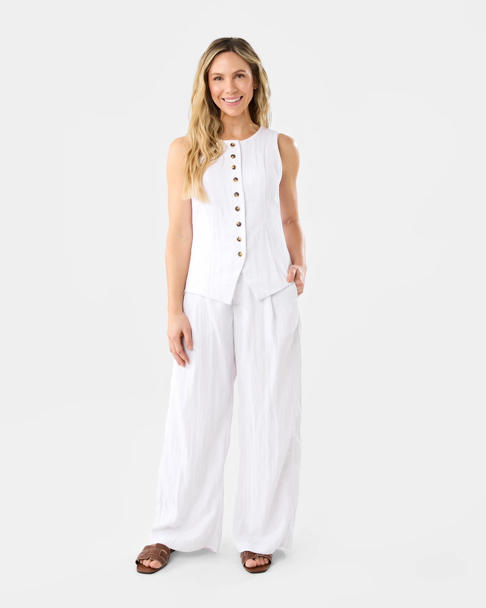 6 Soft Tailored Pants White, 6 of 6