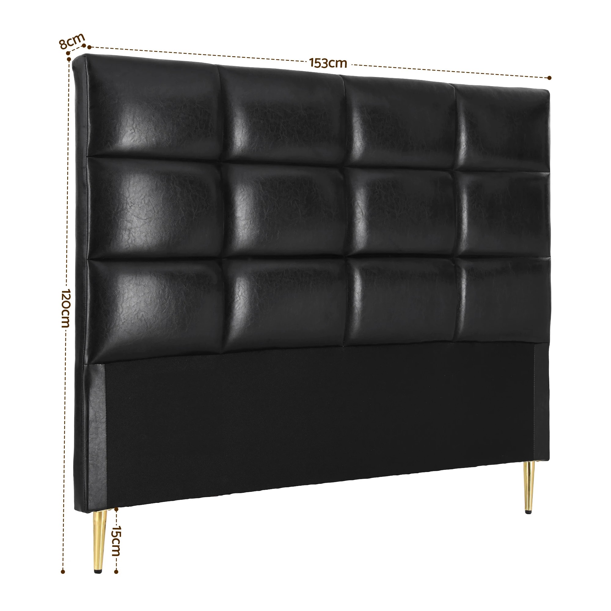 2 Artiss Bed Headboard Queen Bedhead PU Leather - Black, 2 of 8