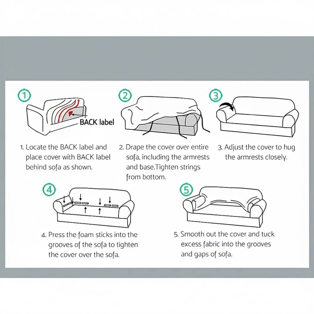 5 Artiss Sofa Cover Couch Covers 1 Seater Velvet - Grey, 5 of 5