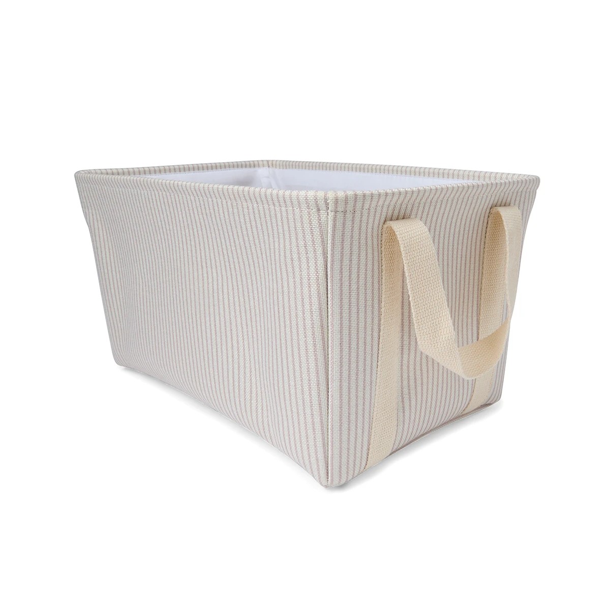 1 Rectangle Stripe Basket - Beige, 1 of 7