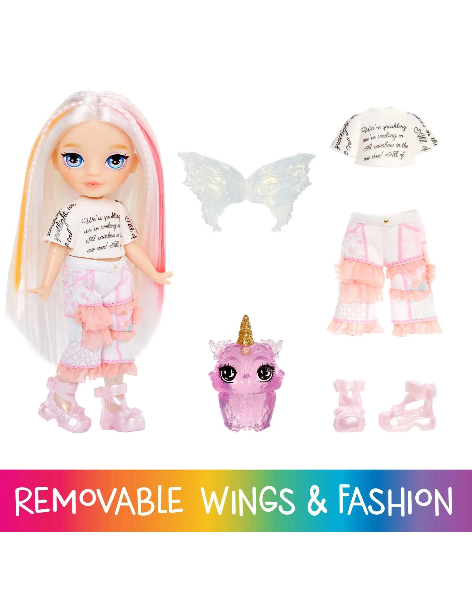 2 Rainbow High Littles Rainbow Fantasy Fairies Opal Raine Doll with Pet - Multi, 2 of 6