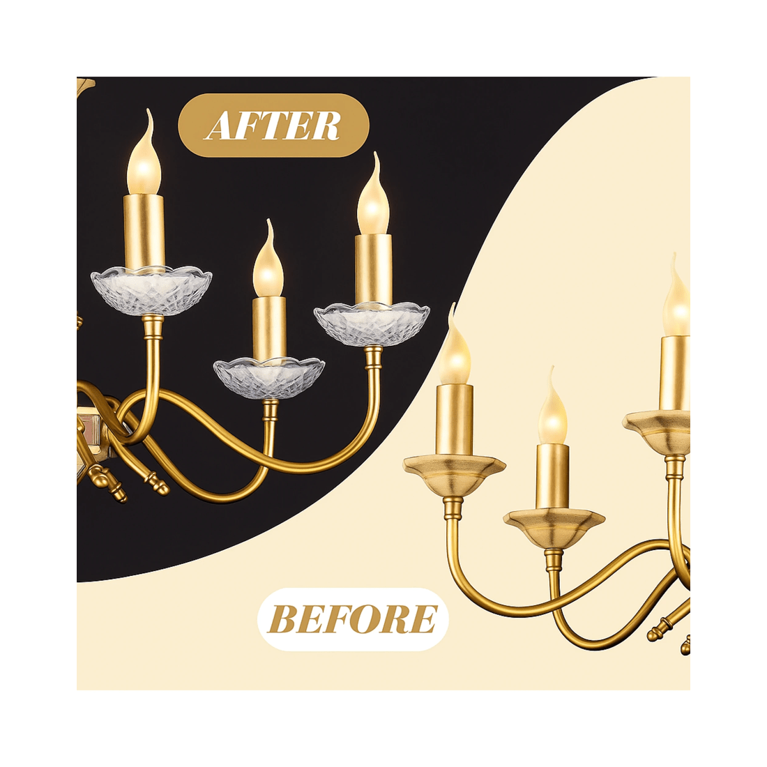 5 BR Home 2x 120mm Crystal Chandelier Bobeche Lamp Chandelier Part w/ Gold Pins (30mm Hole), 5 of 7