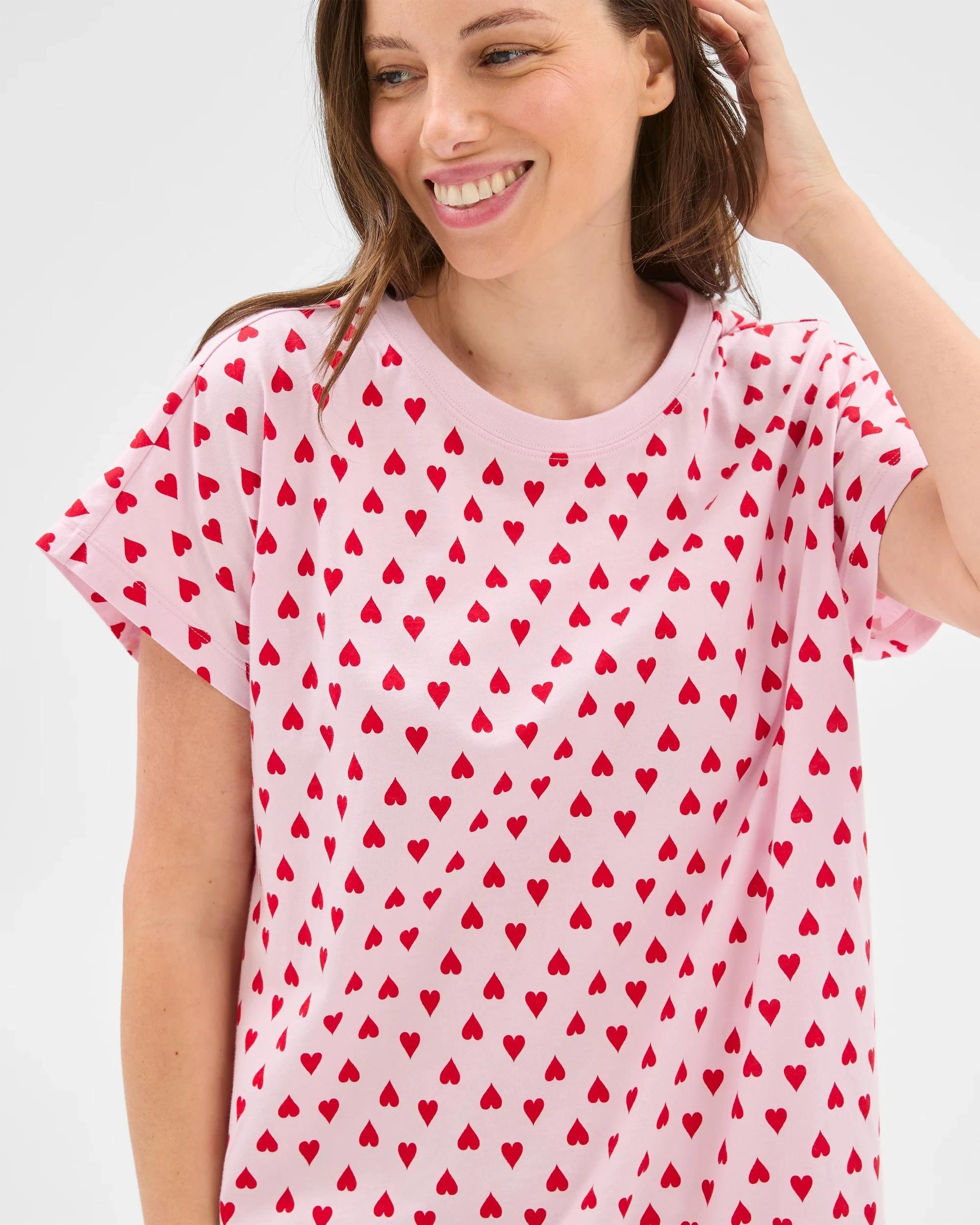 4 Target Woman Australian Cotton T-Shirt Nightie PINK HEART, 4 of 6