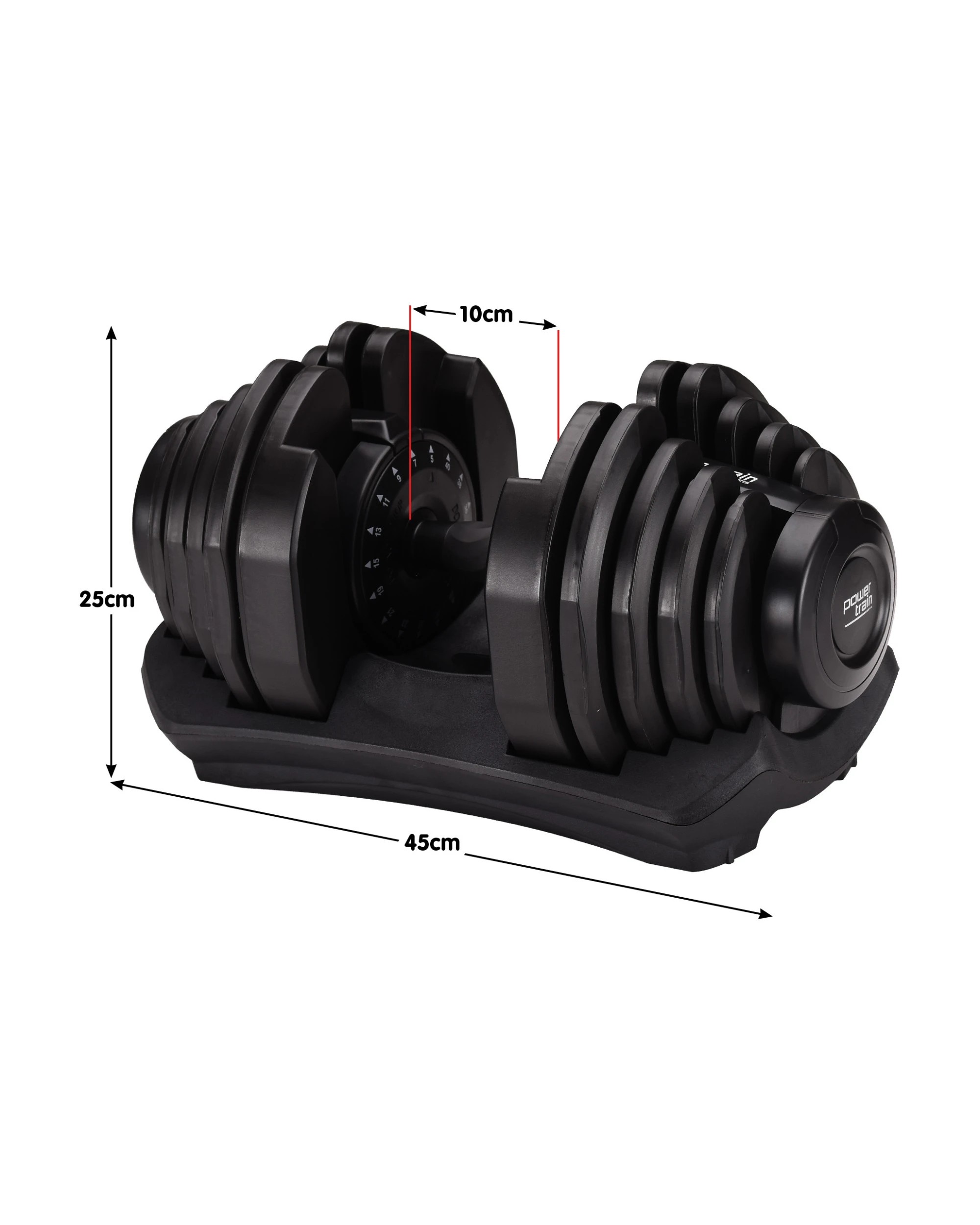 3 Powertrain 40kg Adjustable Dumbbell Home Gym Exercise Equipment Free Weights, 3 of 7