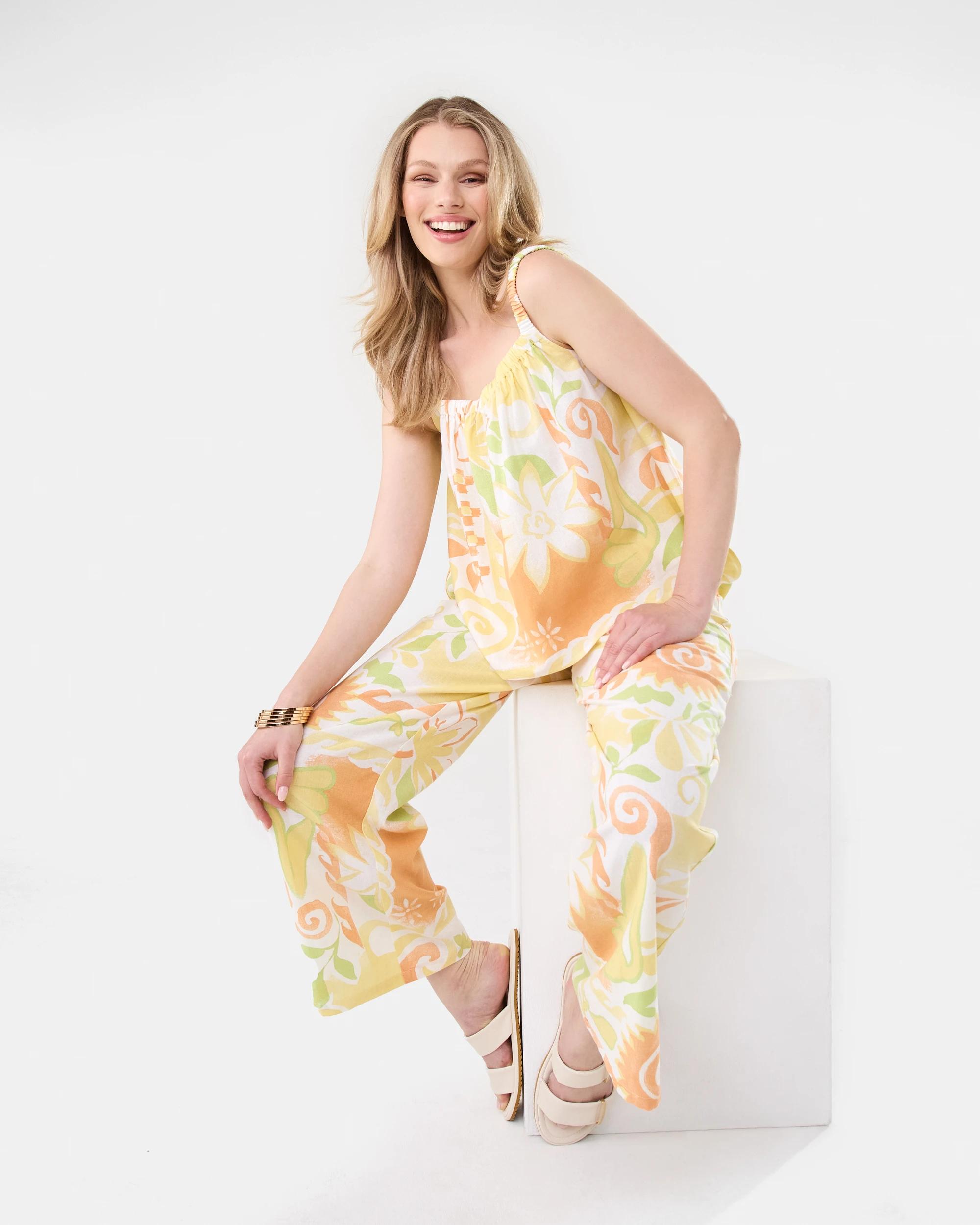 7 Linen Blend Side Tie Pants Smmer Tile, 7 of 7