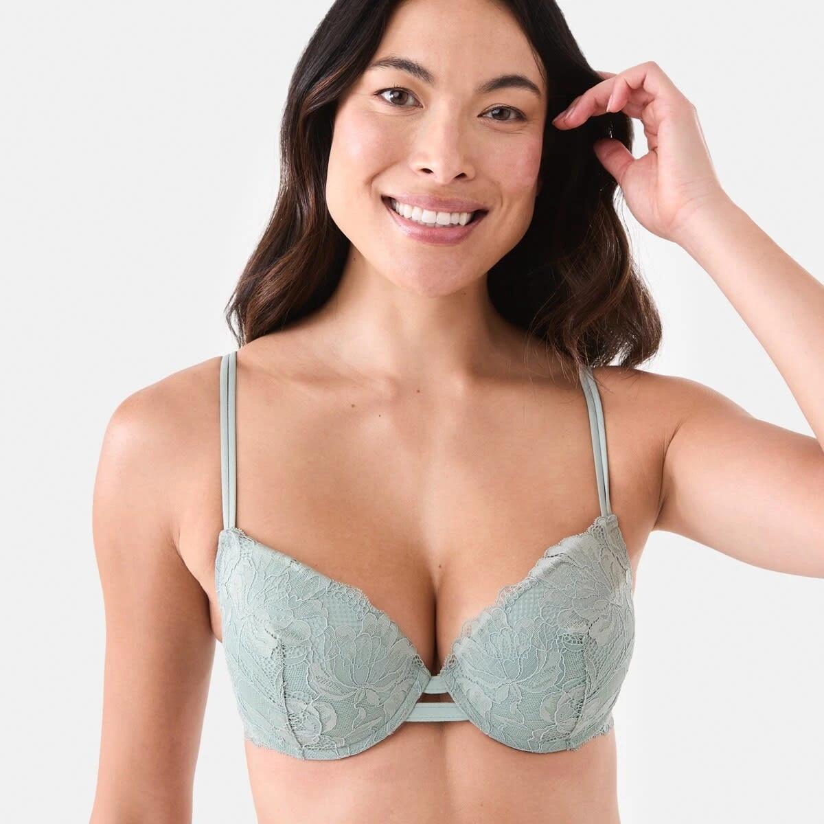 6 Co-ordinated Lace Push-Up Bra Ice Grn, 6 of 7