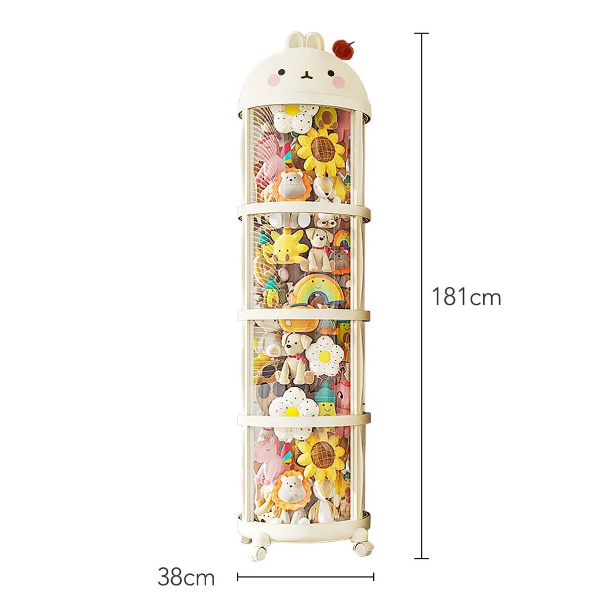 2 Ausway Kids Toys Storage Tube Box Plush Soft Doll Display Cabinet, 2 of 6