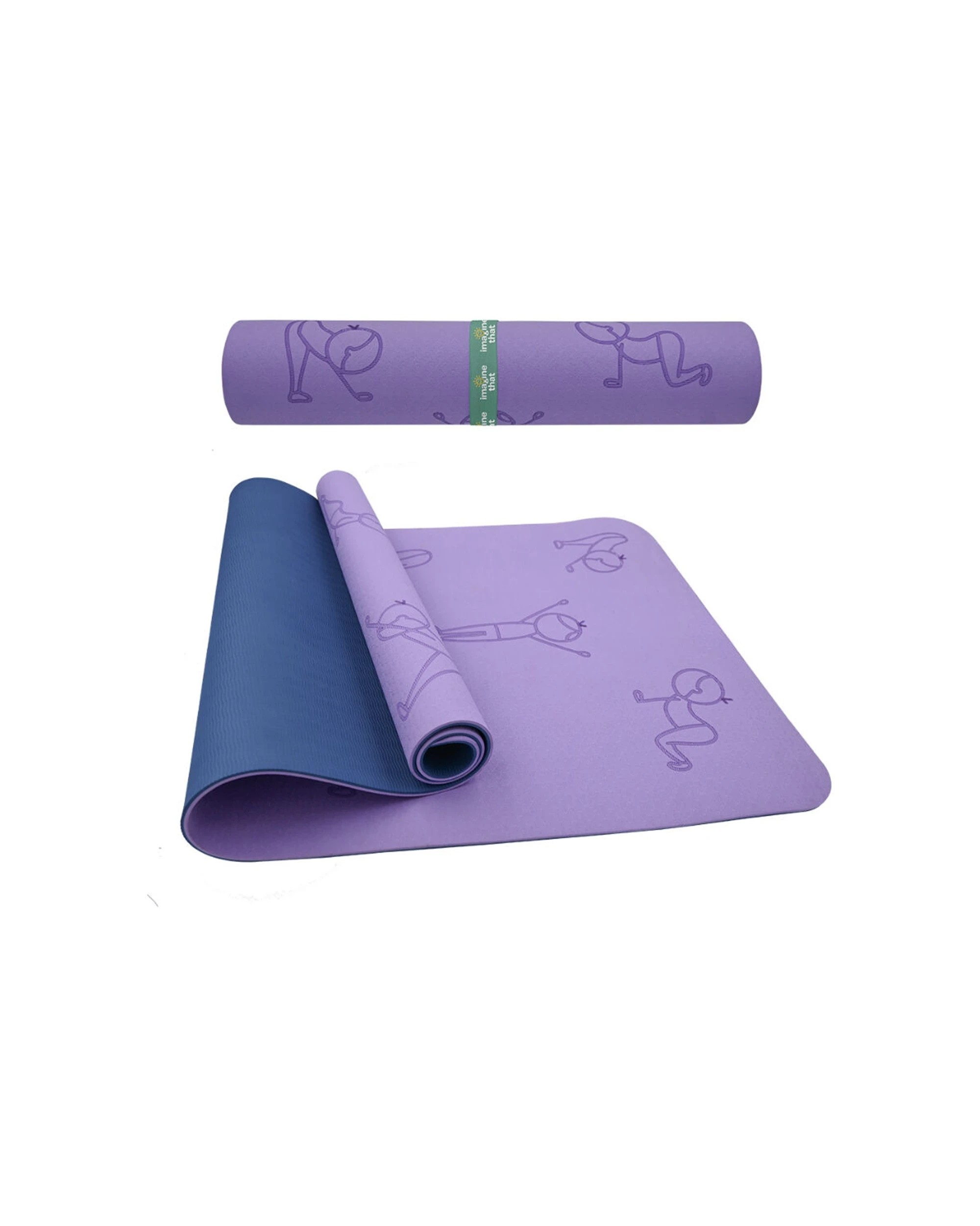 2 Imagine That Sun Salutation Eco Fitness Exercise Yoga Mat 150x61cm 3 Years - Purple, 2 of 2