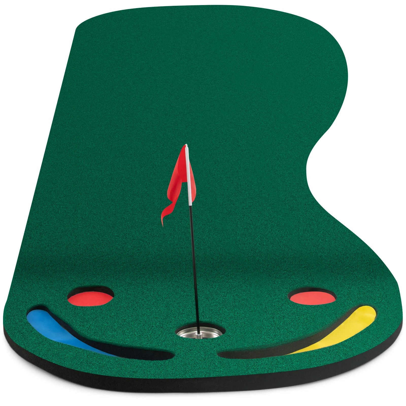1 Costway Portable 3m Golf Putting Green Mat Golf Practice Training Pad w/Flags & 3 Cup Indoor Outdoor - Green, 1 of 1