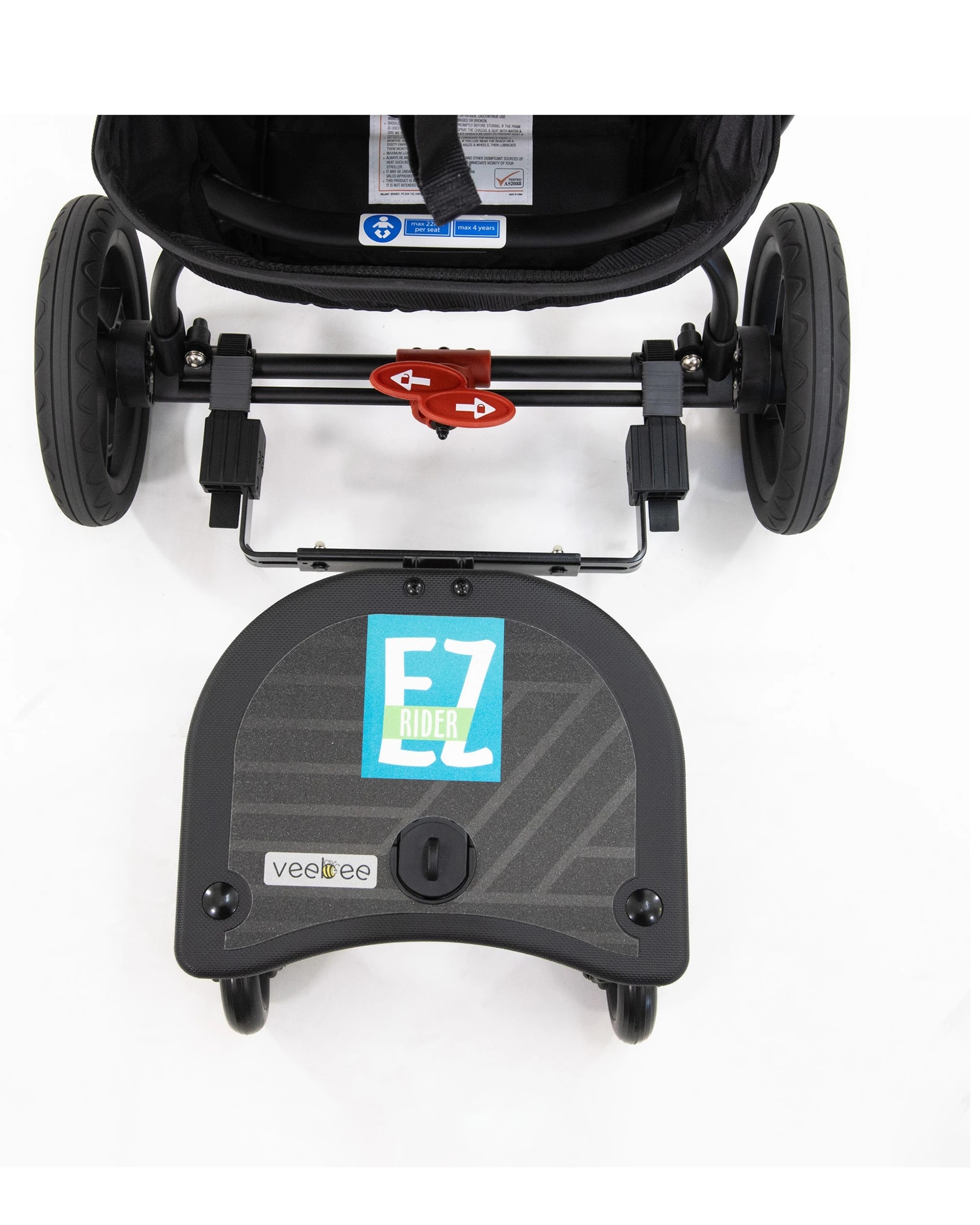 4 Vee Bee Ez Rider Stand Sit Toddler Tandem Seat Board Connector For Stroller Pram
 - Black, 4 of 9