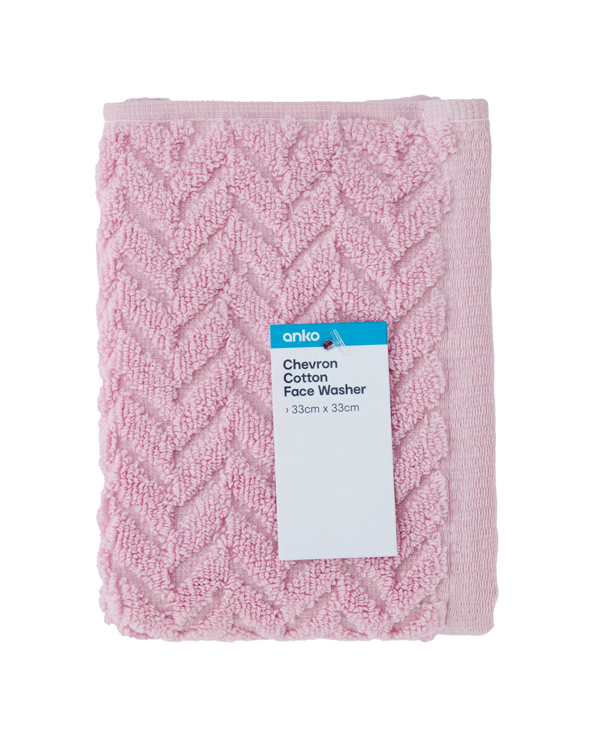 5 Chevron Cotton Face Washer - Pink, 5 of 6