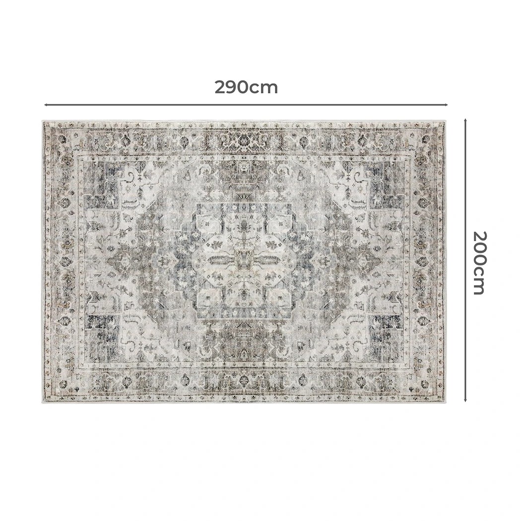 3 Marlow Machine Washable Distressed Room Area Rug Grey, 3 of 7