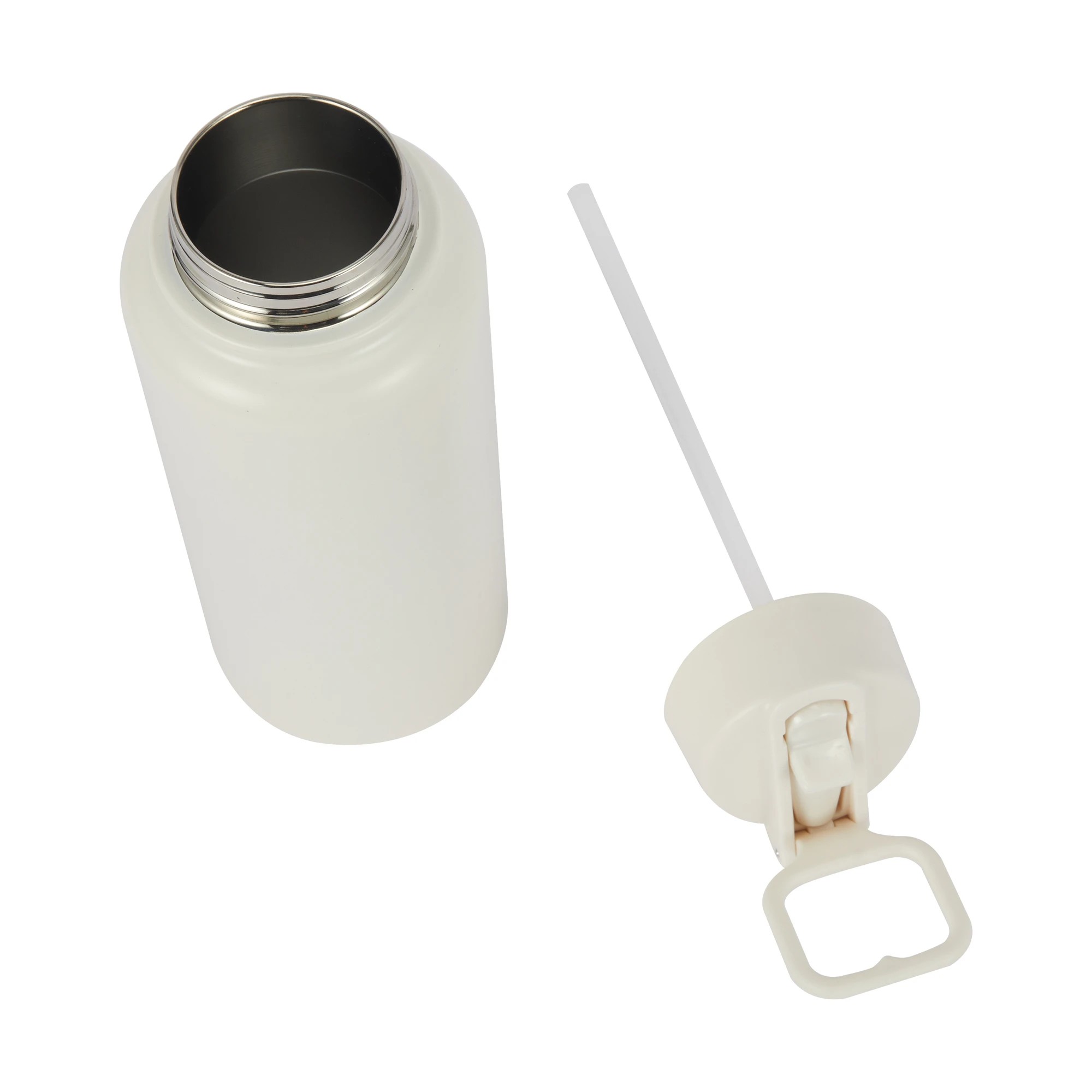 3 960ml Cream Double Wall Insulated Cylinder Drink Bottle, 3 of 4