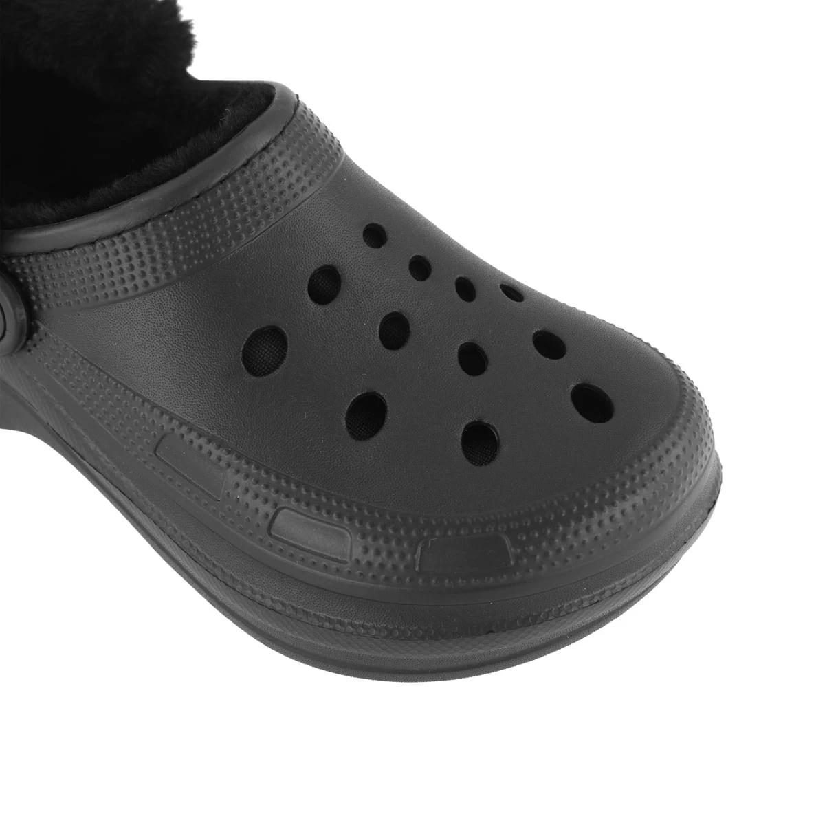 4 Faux Fur Lined Platform Clogs Black, 4 of 4