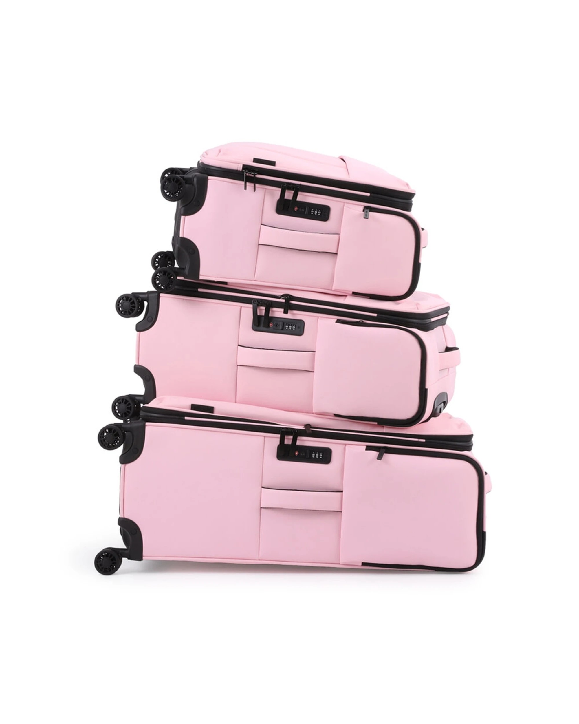 4 Kate Hill 3pc Willow Travel Luggage Set Suitcase Lightweight Expandable - Pink, 4 of 5