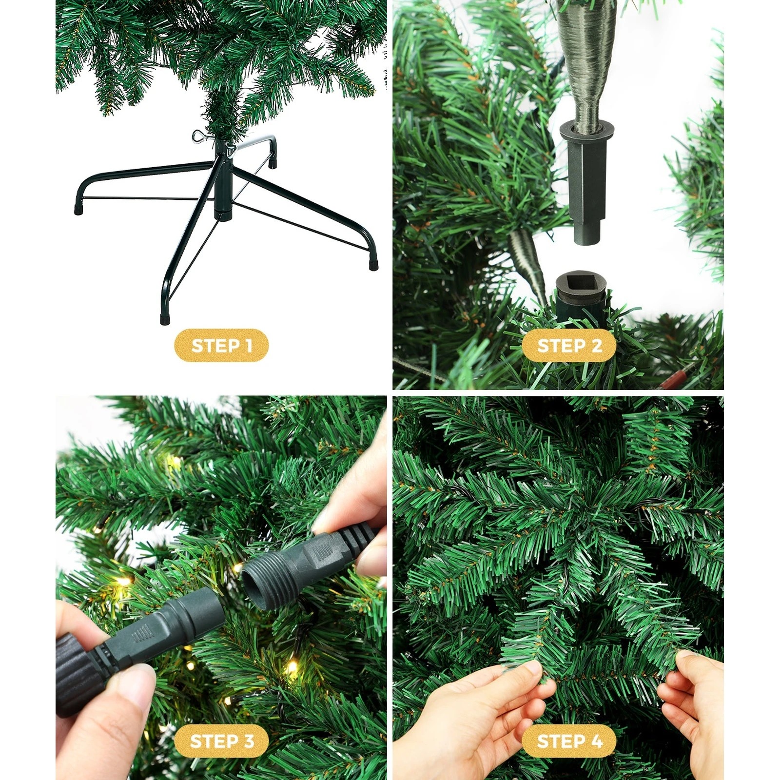 4 Tinseltown LED Christmas Tree 2.4M 8FT Xmas Trees Decorations 1400 Tips - Green, 4 of 7