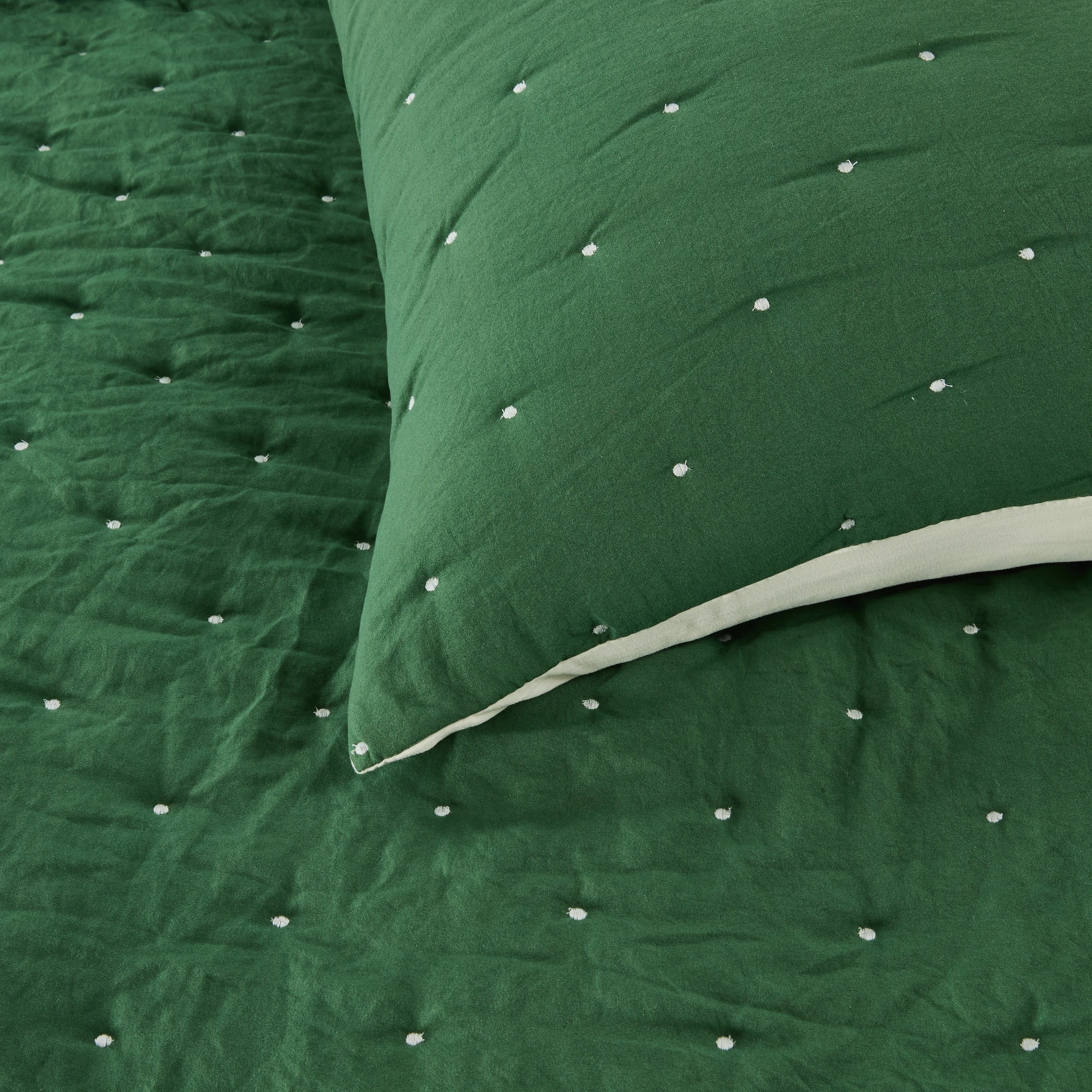 6 Polka Dot Reversible Coverlet Set - Queen/ King Bed, 6 of 9