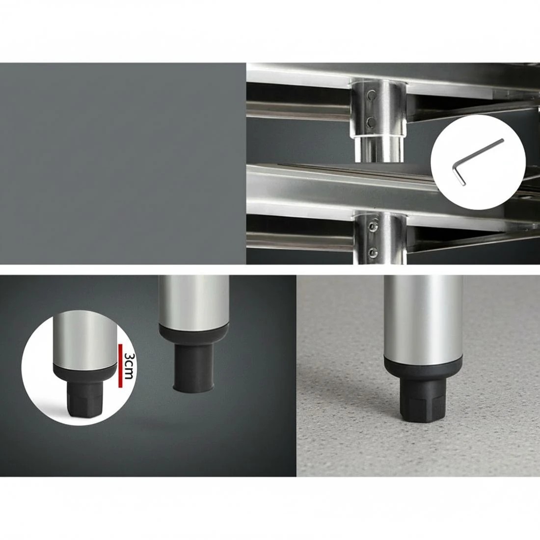 4 Cefito 760x760mm Stainless Steel Kitchen Bench - Silver, 4 of 5