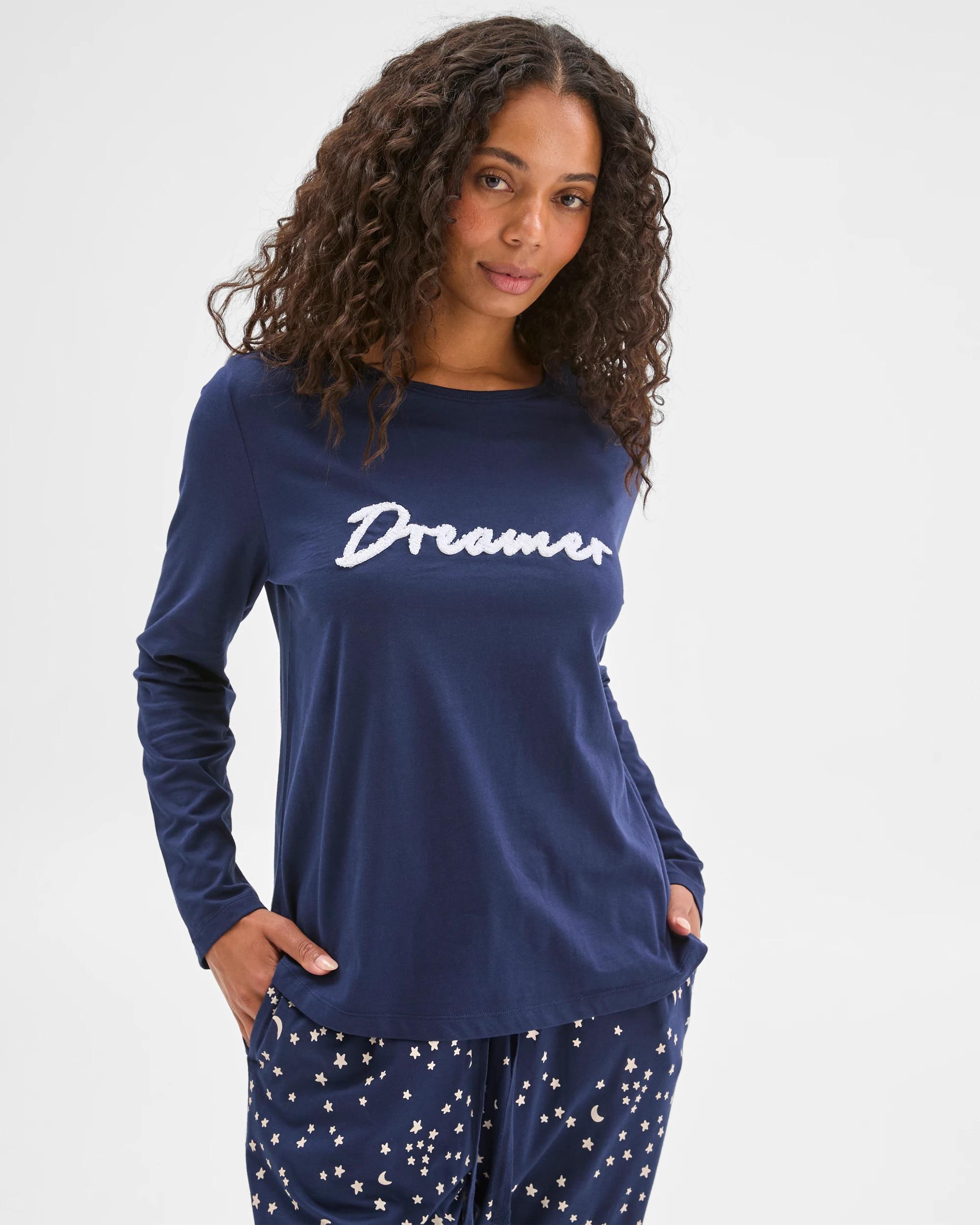 4 Target Woman Australian Cotton Long Sleeve Slogan Sleep T-Shirt CLOUDS, 4 of 6