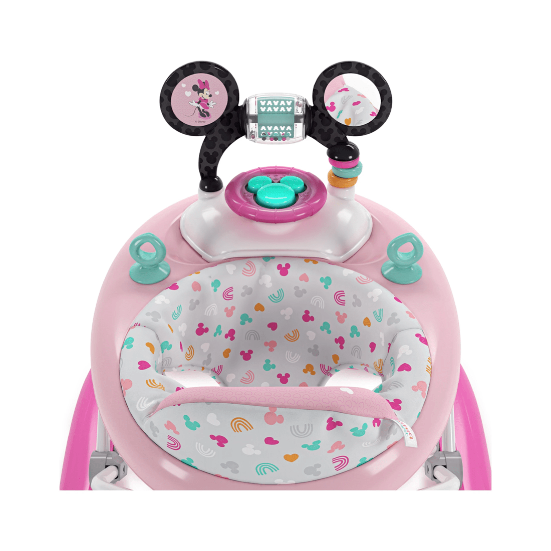 6 Bright Starts Disney Minnie Mouse Foldable Baby Walker With Music & Play Toys 6m+
 - Pink, 6 of 9