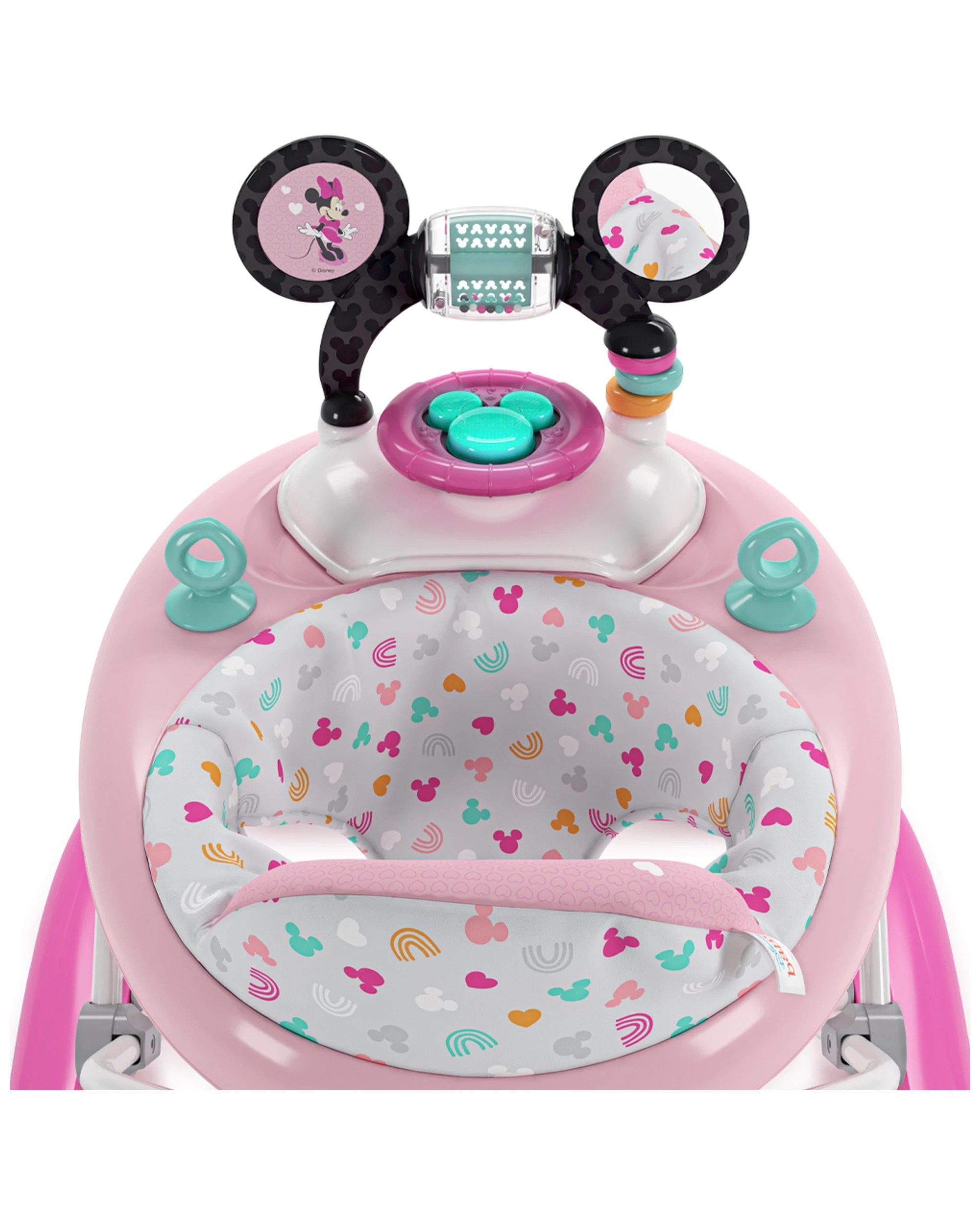 6 Bright Starts Disney Minnie Mouse Foldable Baby Walker With Music & Play Toys 6m+
 - Pink, 6 of 9