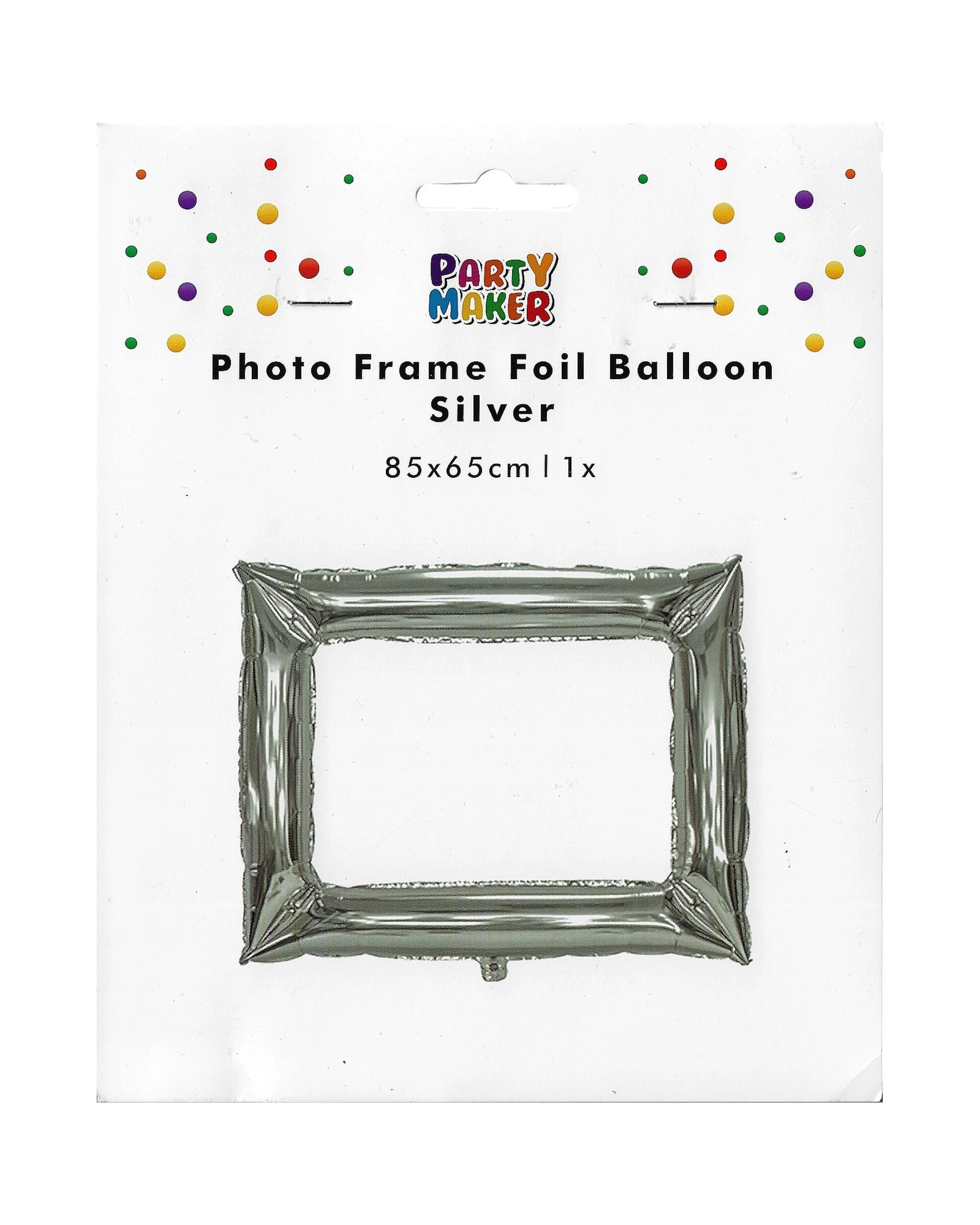3 Party Maker Photo Frame Air Fill Foil Balloon - Silver, 3 of 3