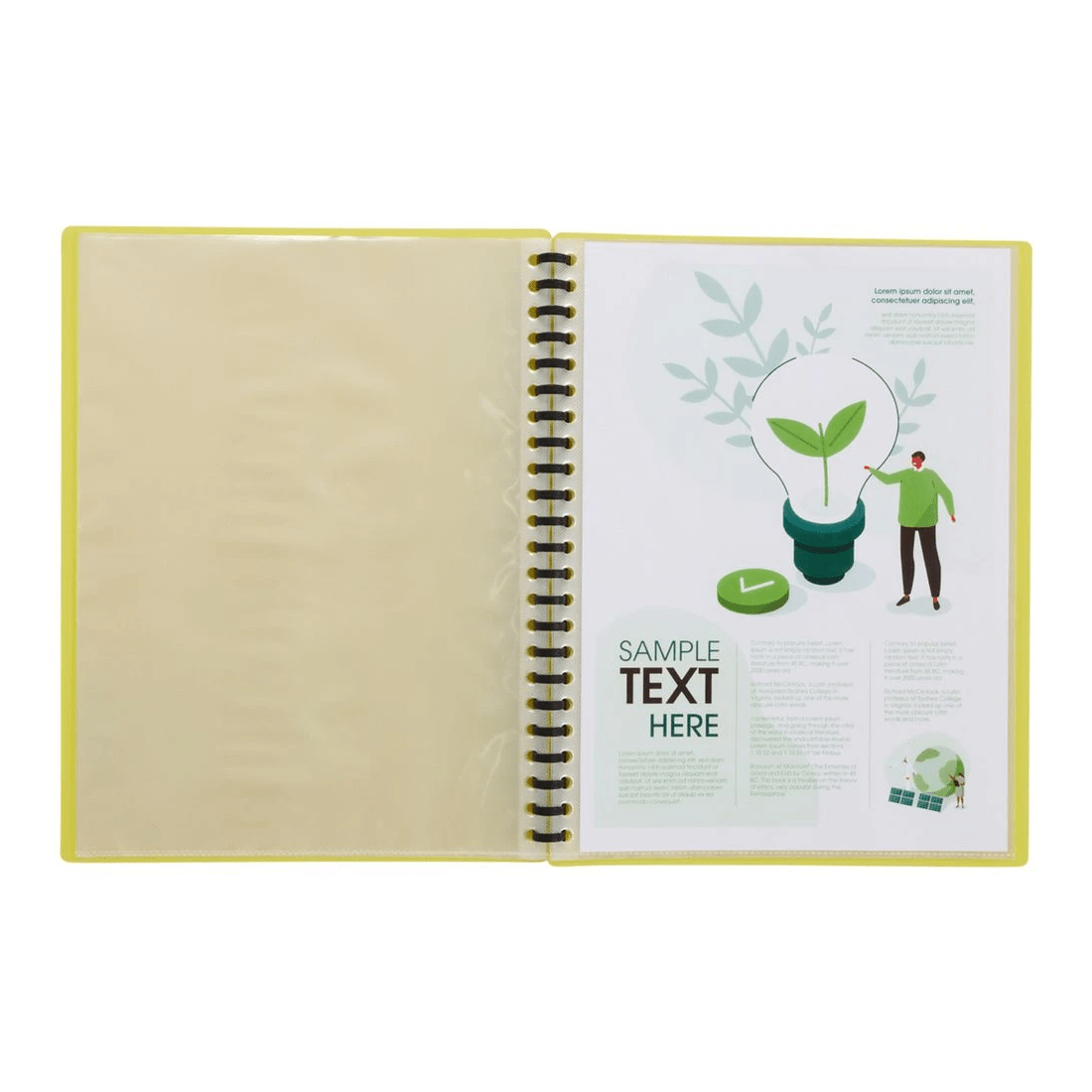 5 JB Rec A4 Refillable Display Book 20 Pockets Yellow, 5 of 5