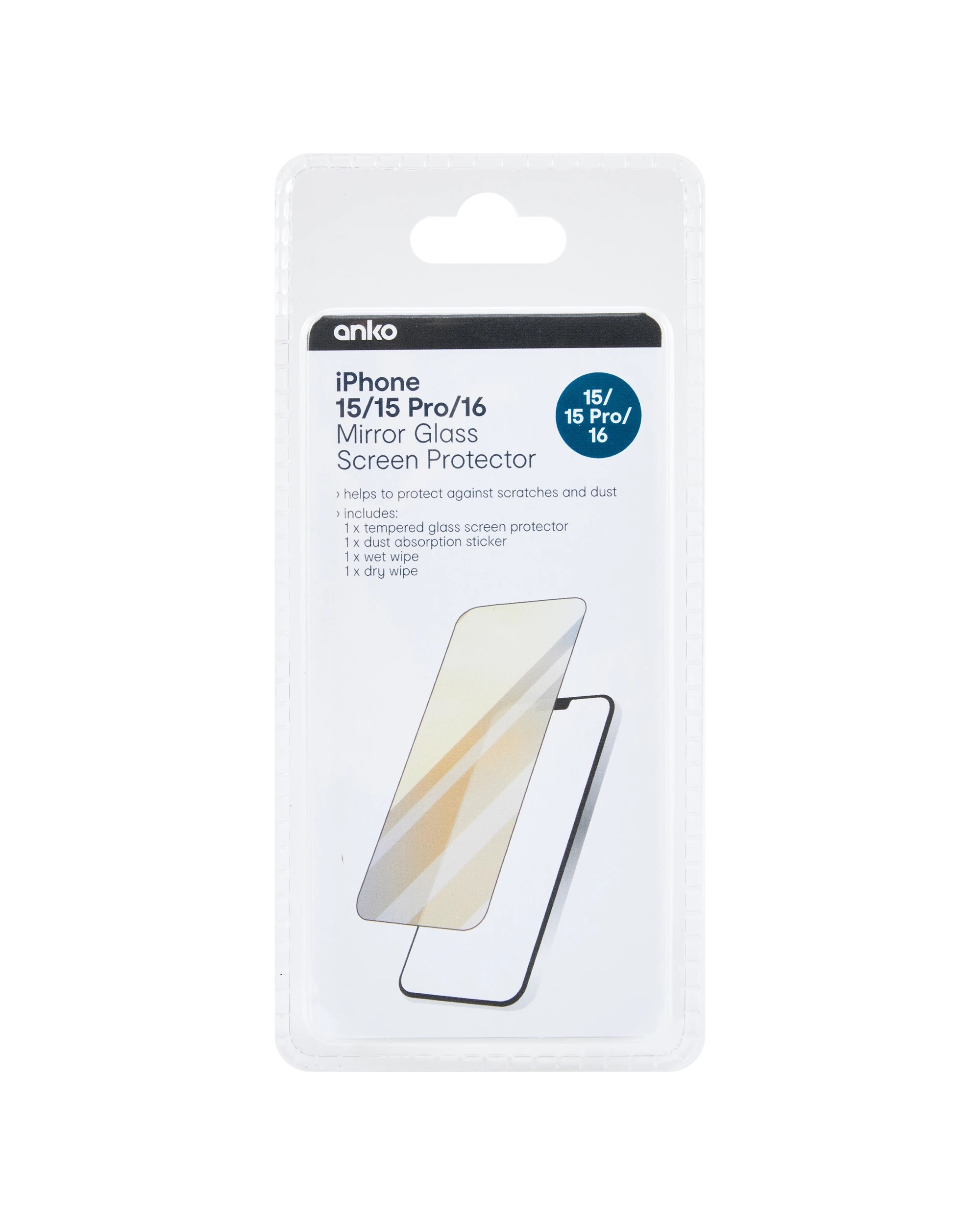 1 iPhone 15/15 Pro/16 Mirror Glass Screen Protector, 1 of 2