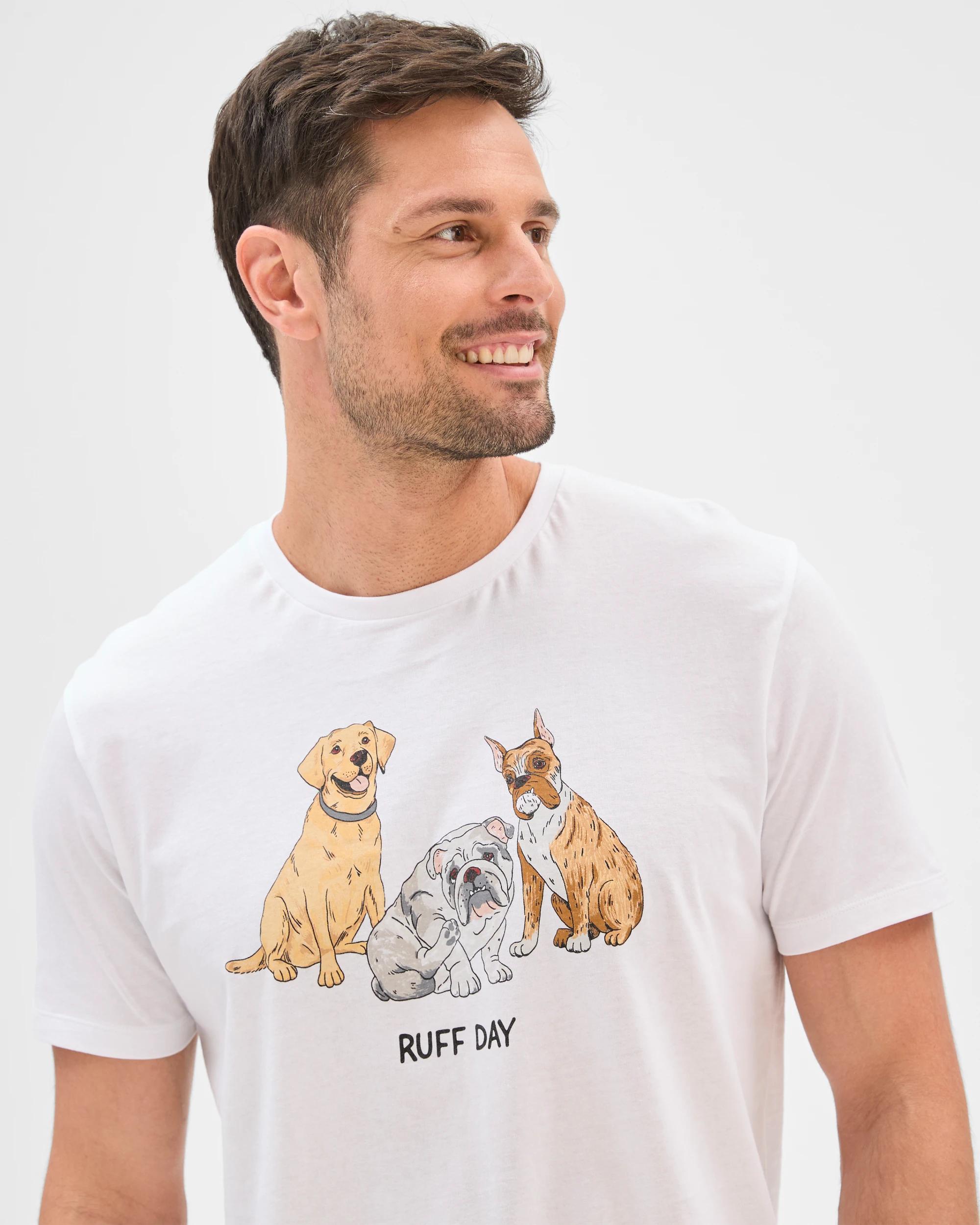 4 Maxx Australian Cotton Knit Pyjama Set WHITE RUFF DAY/DOGS, 4 of 6