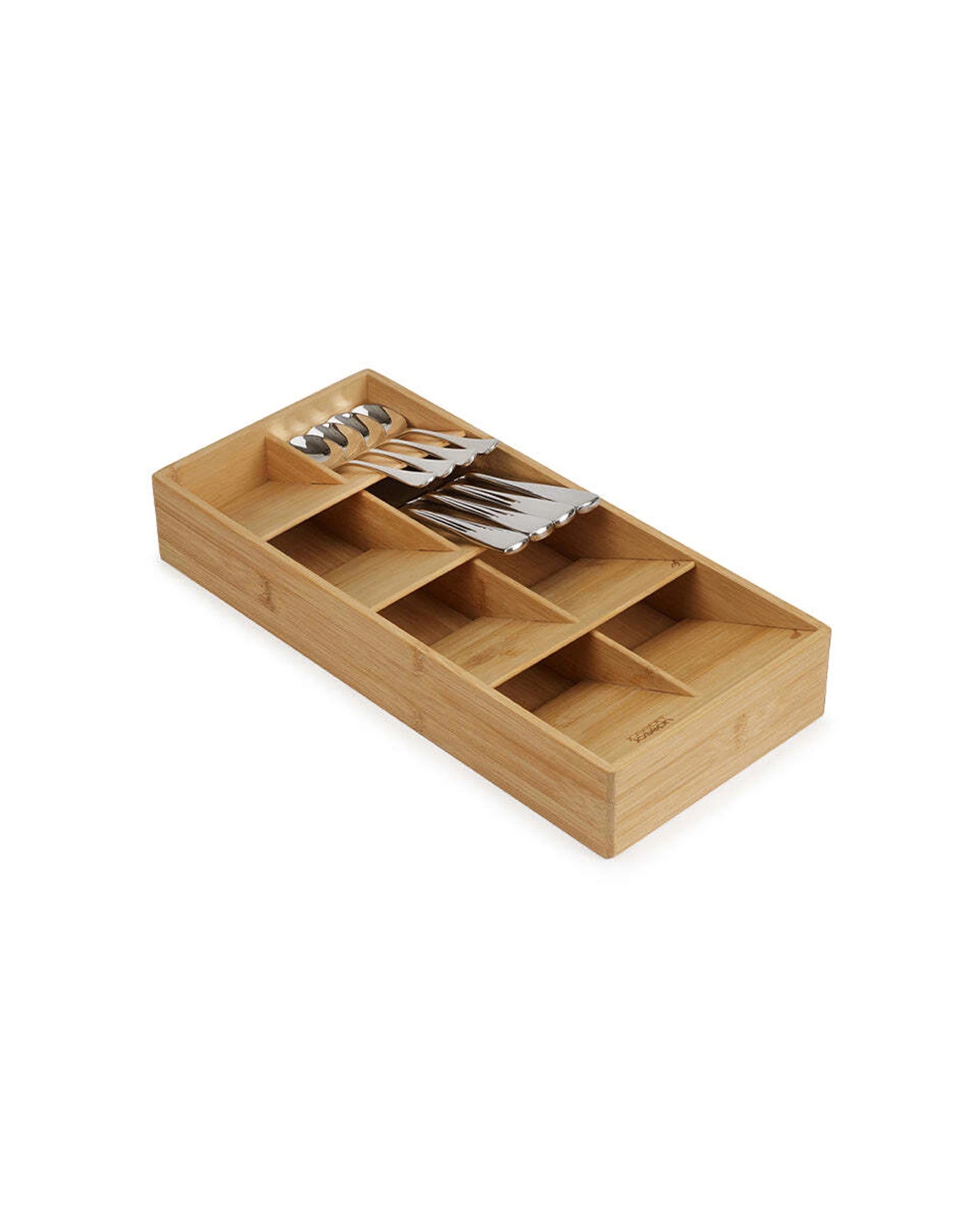 1 Joseph Joseph DrawerStore Bamboo Tiered Cutlery Organiser Large 38cm - Brown, 1 of 7