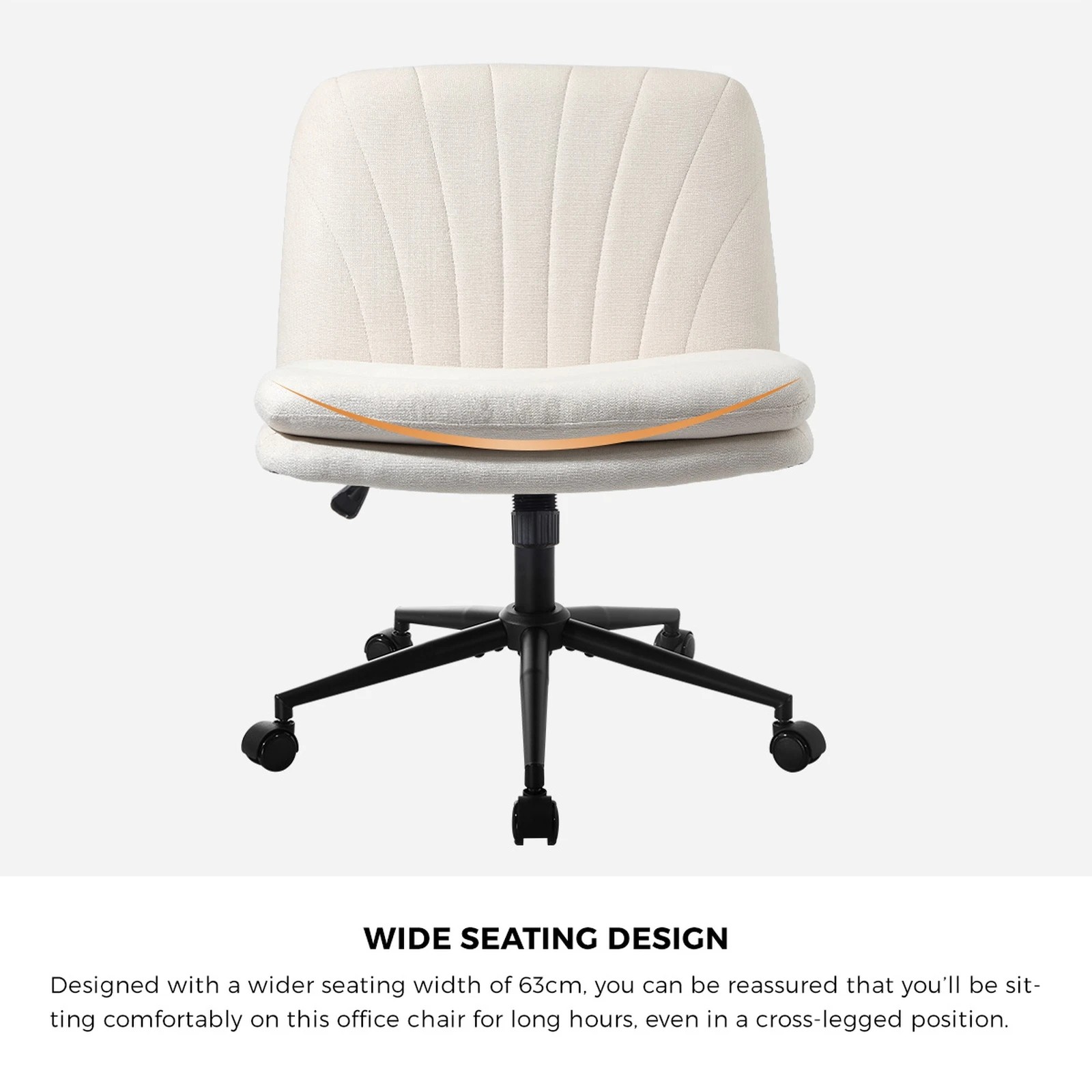 5 Oikiture Armless Office Desk Chair Linen
 - Beige, 5 of 10