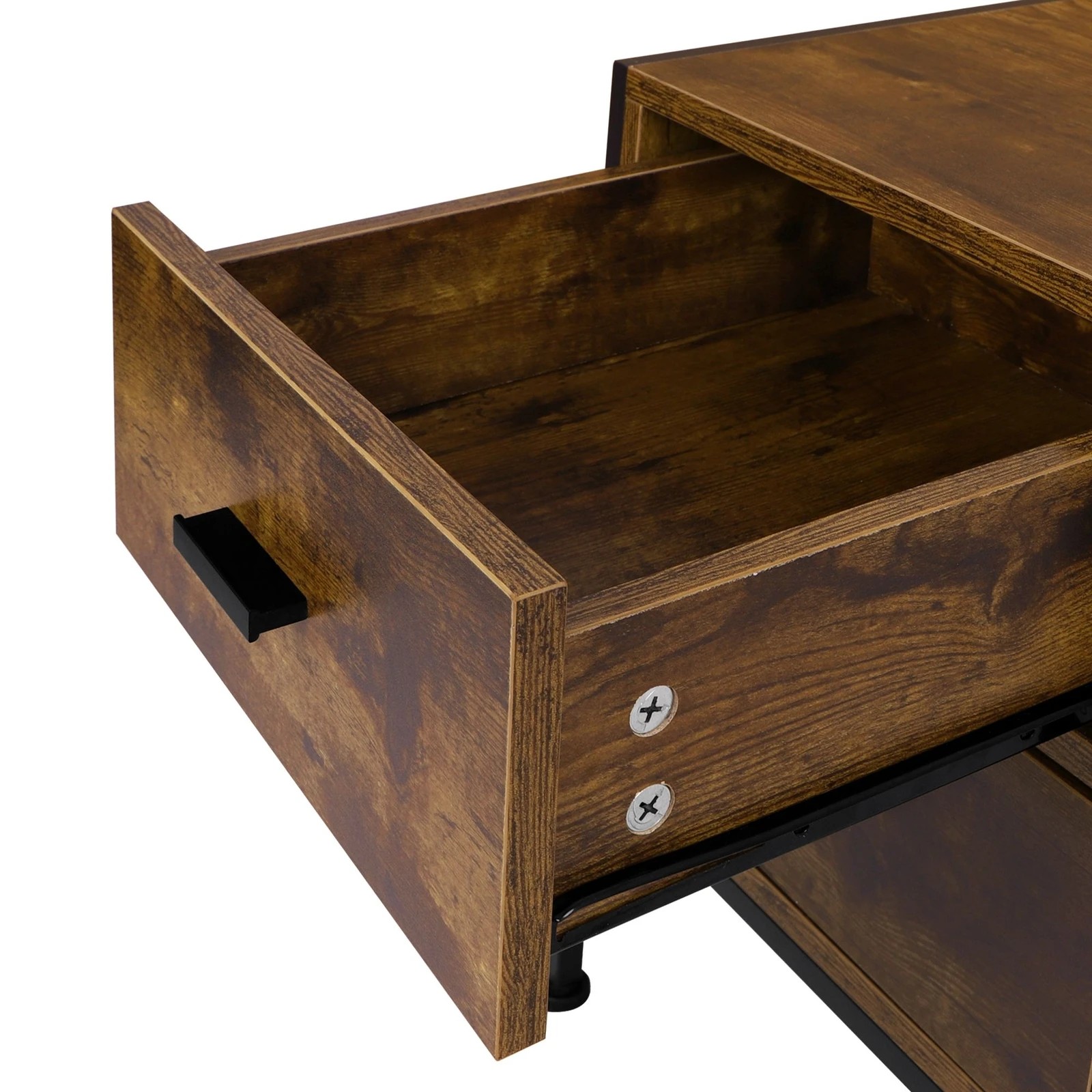 4 Alfordson Bedside Table Retro Wooden Nightstand Vintage Storage Side Cabinet - Brown, 4 of 10