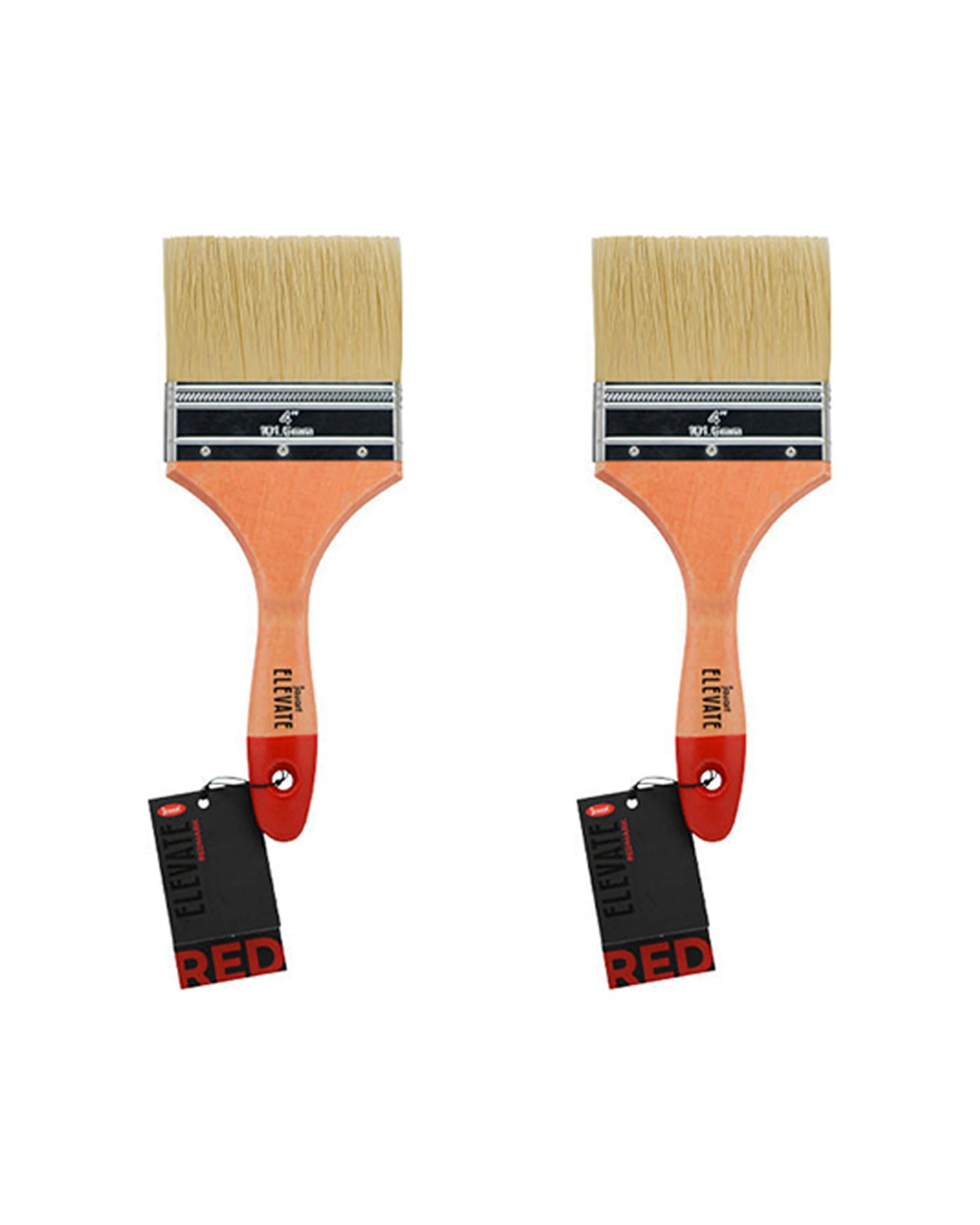 1 Jasart 2PK Elevate Hog Flat Nylon Mix Brush Bristle Set 4 Inch 100mm - Multi, 1 of 2