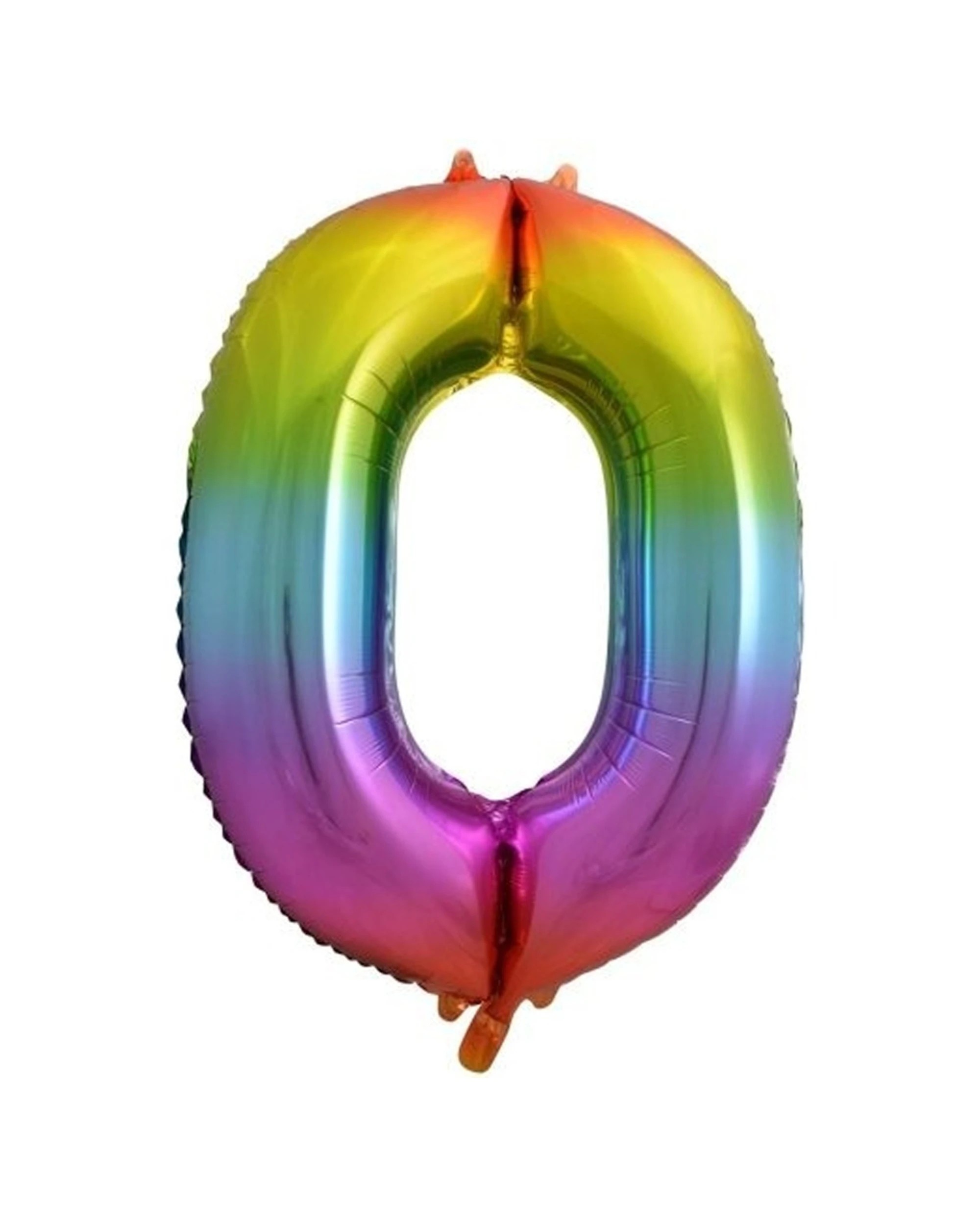 1 Alpen Decrotex Foil Balloon Number 0 Party Decoration 34 Inches Rainbow - Multi, 1 of 1