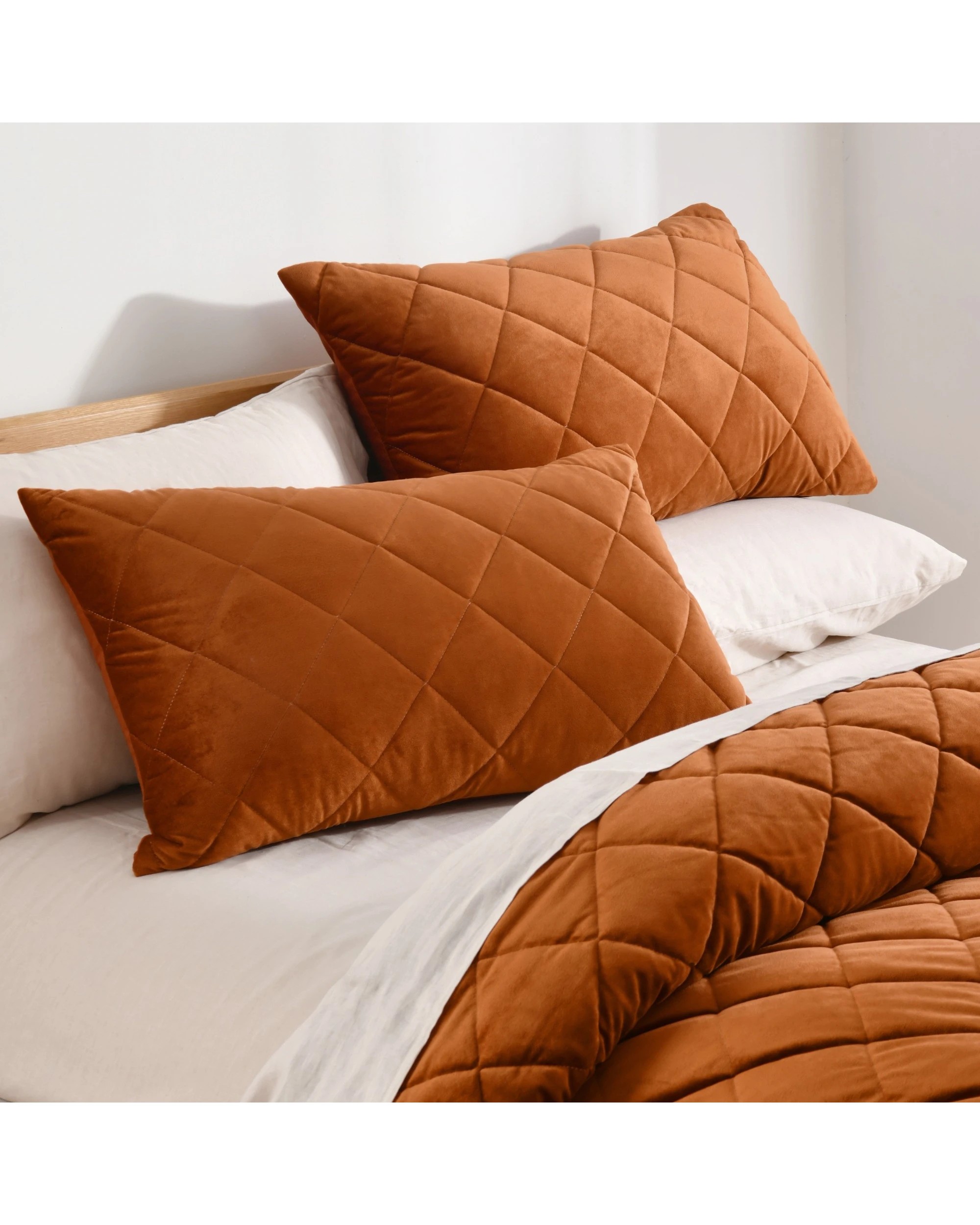 3 Dreamaker Haven Quilted Quilt Cover Set - Queen Bed - Rust, 3 of 9
