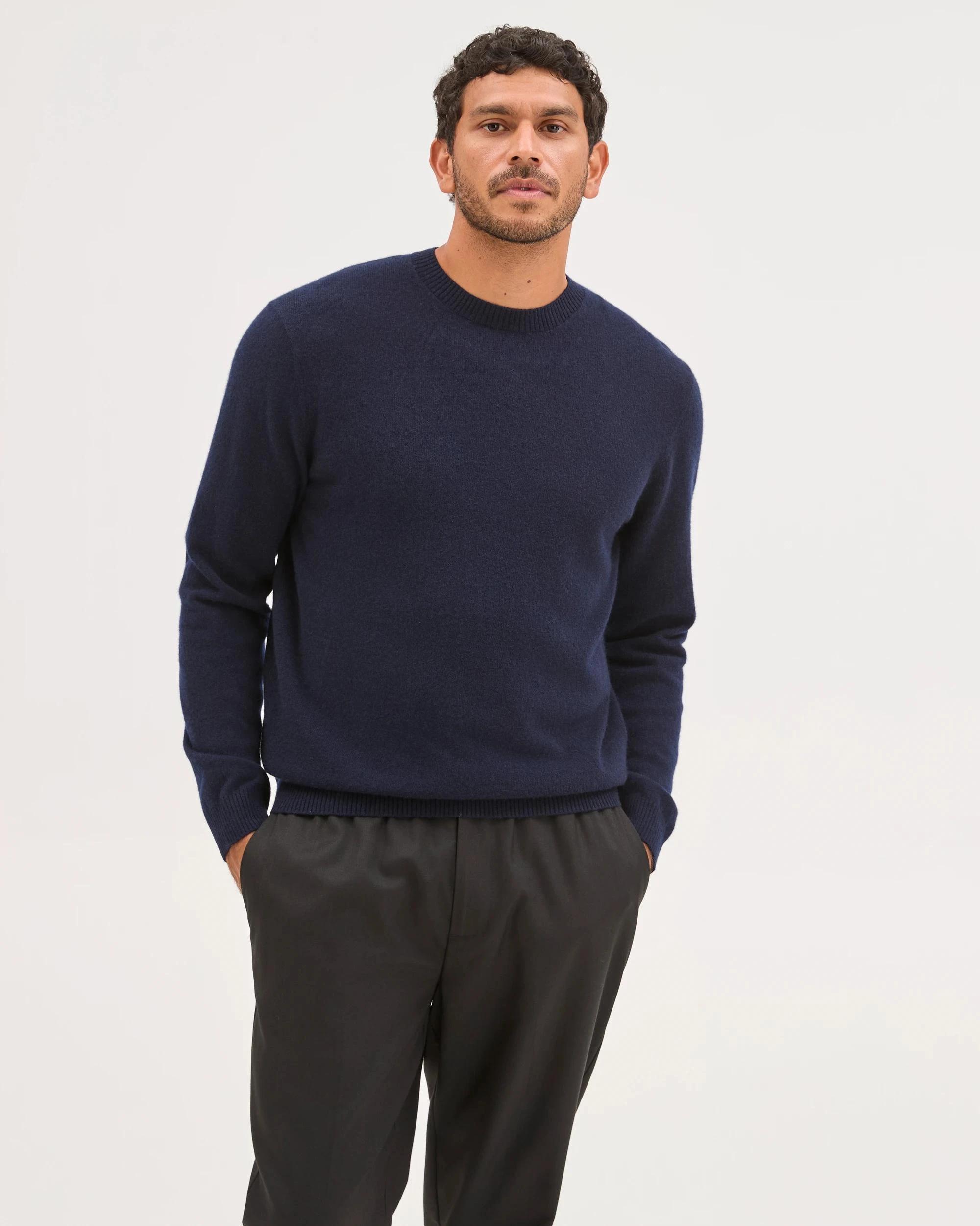 1 Preview Cashmere Crew Neck Knit Jumper DARK NAVY, 1 of 6