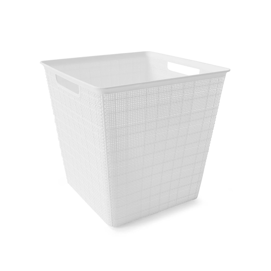 5 15.5L Linen Weave Rectangle Basket - White, 5 of 8