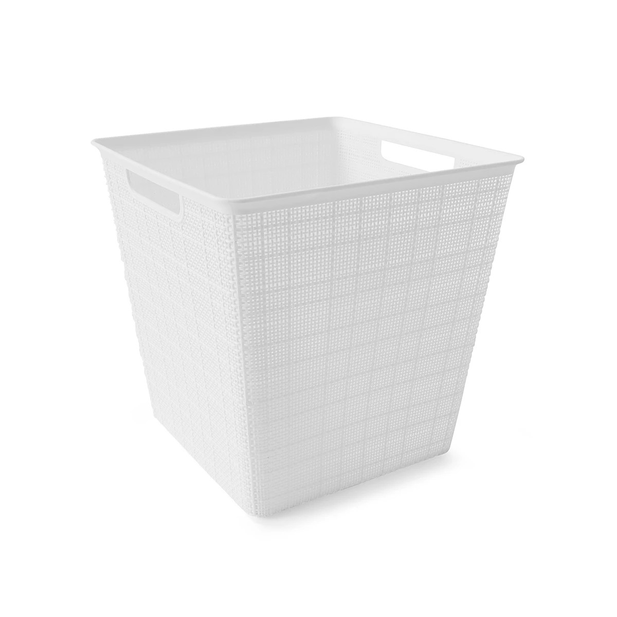 5 15.5L Linen Weave Rectangle Basket - White, 5 of 8