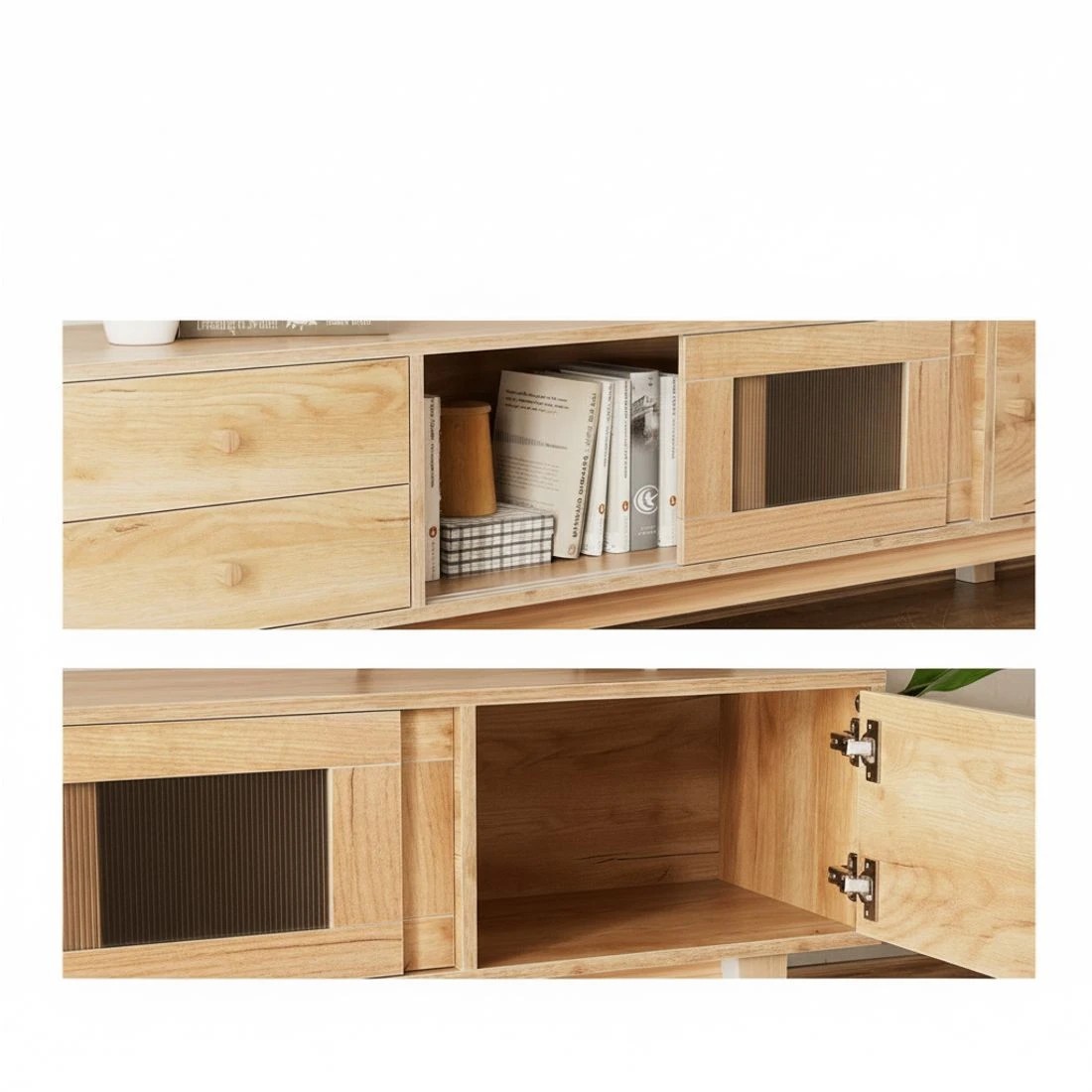 6 Artiss TV Cabinet Entertainment Unit Stand Storage Drawer 180CM - Brown, 6 of 9