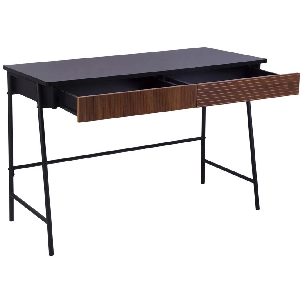 2 Studymate Vinci 2 Drawer Desk Walnut and Black Desks, Tables and Workstations, 2 of 10