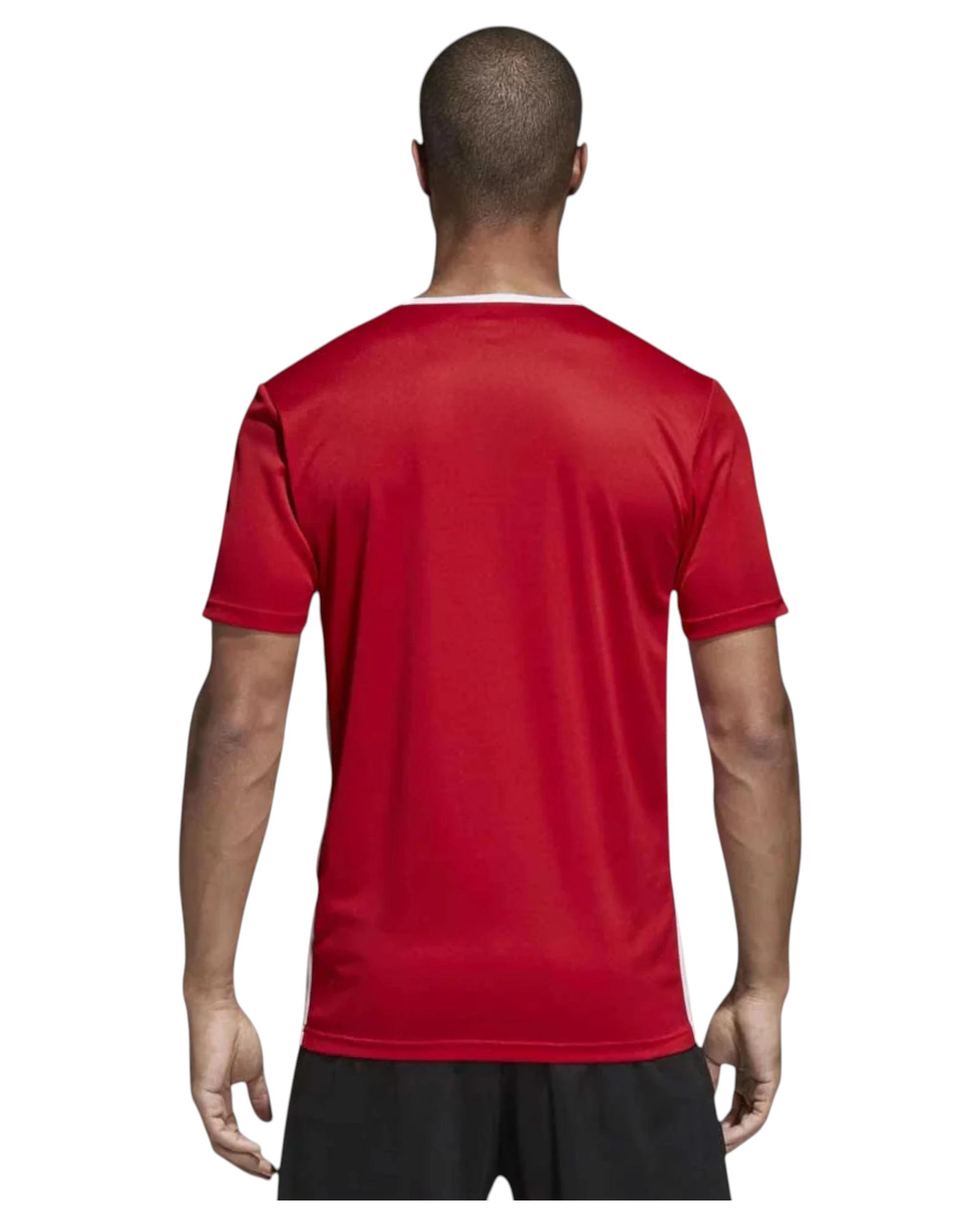 3 Adidas 4 Pack Mens Entrada 18 Football T-Shirt Athletic Soccer Jersey RED/WHITE, 3 of 5