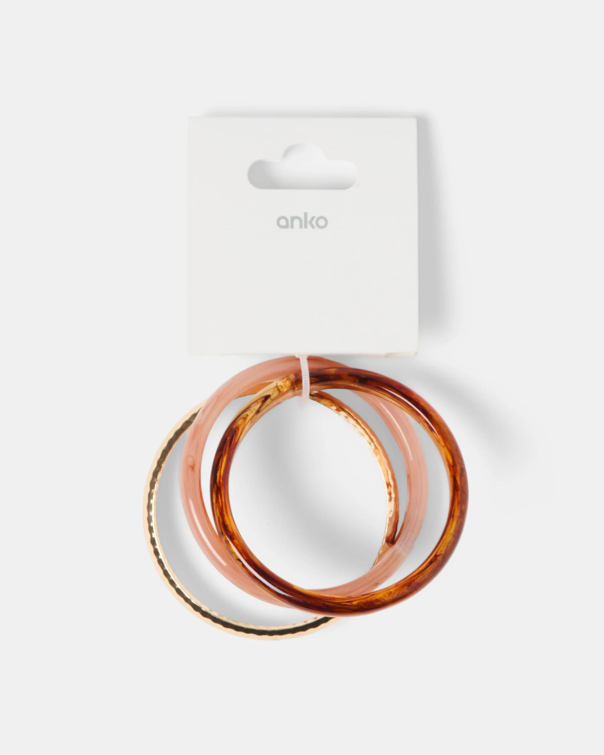 2 3 Pack Thin Bangles Gold, 2 of 2
