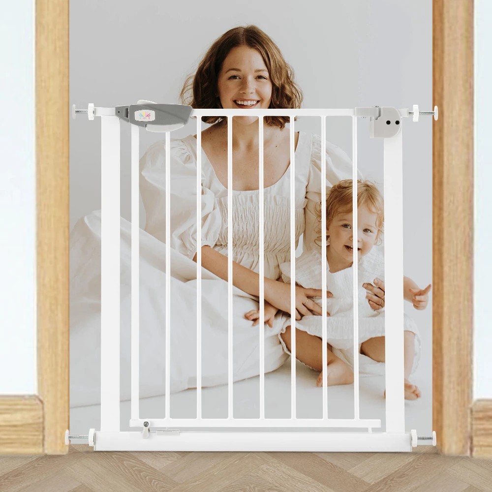 3 Playpals Adjustable Metal Baby Gate Easy Install No Drill Kid Safety Small - White, 3 of 3