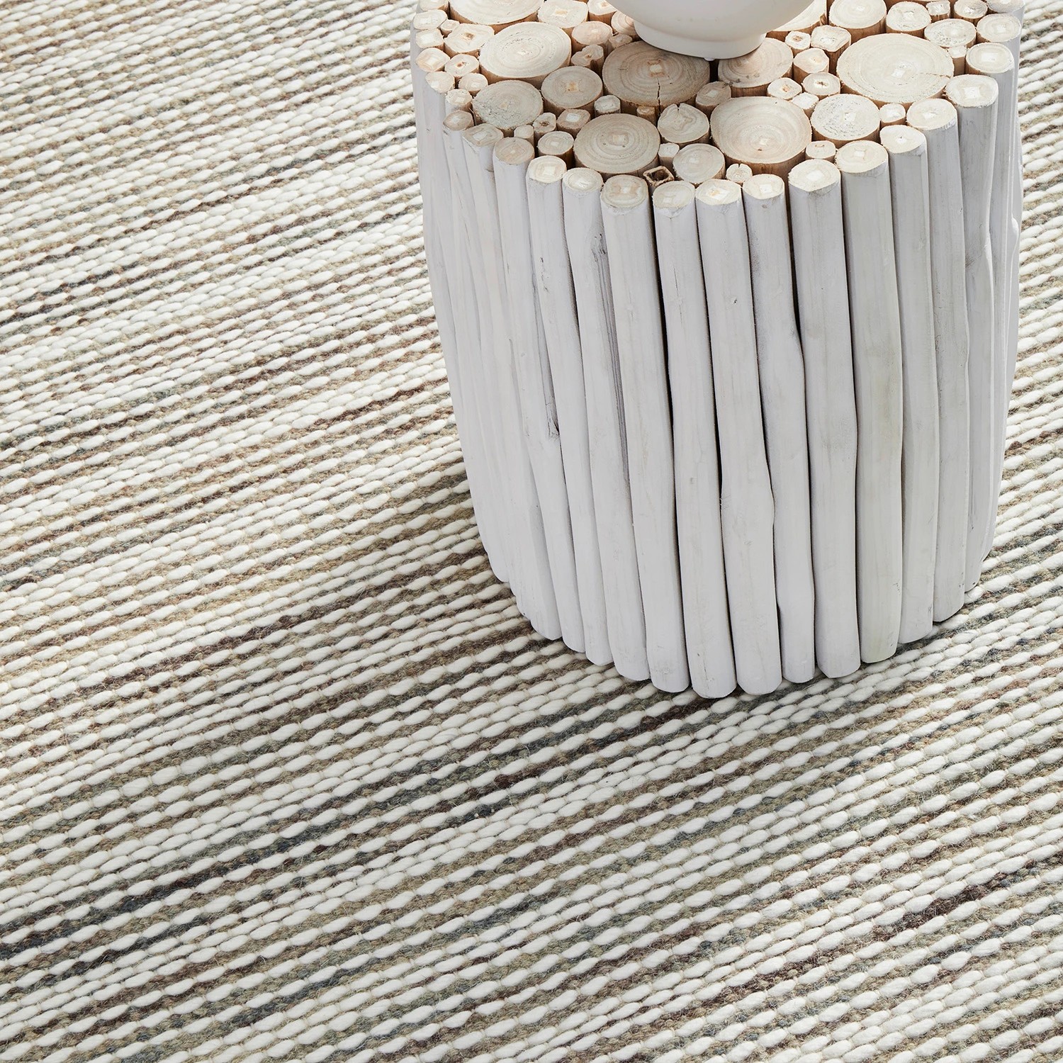 7 Common Ground Rugs Nordica 315 225x155cm - Medium Handmade Wool Floor Rug - Off White - Silver, 7 of 9