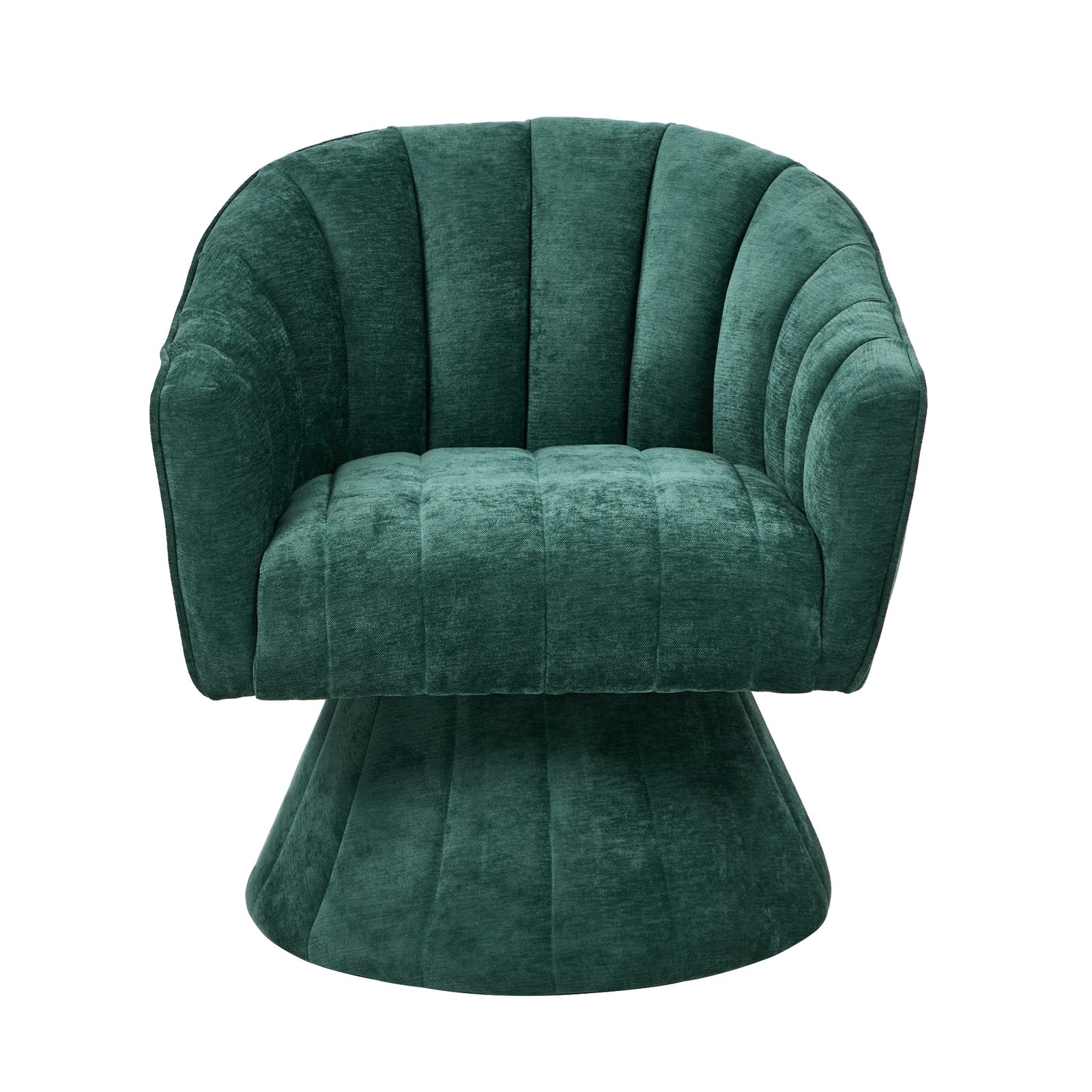 6 Oikiture Swivel Armchair Linen Fabric Lounge Chair Accent Chair - Green, 6 of 10