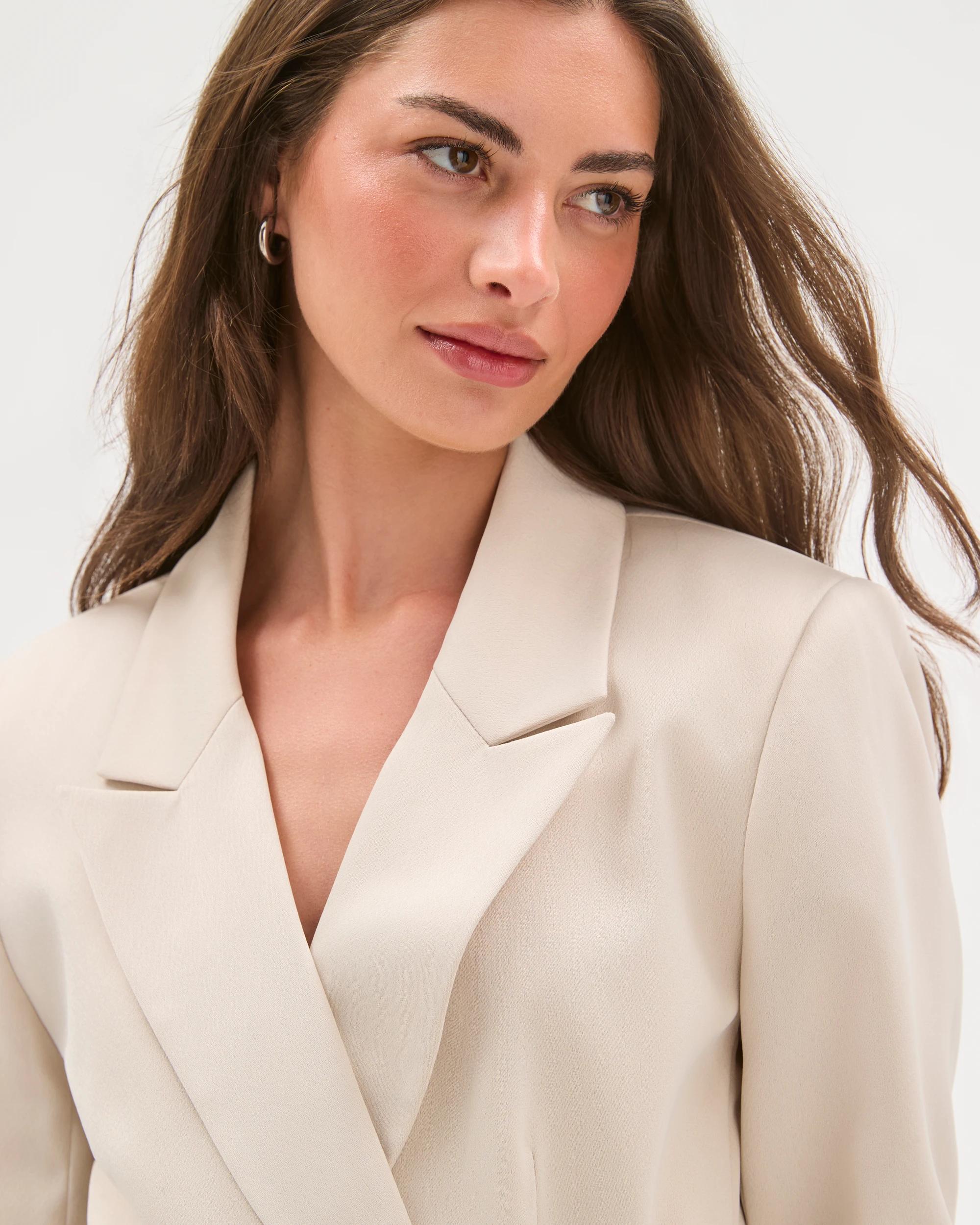 3 Target Petites Petites Tailored Satin Blazer OYSTER, 3 of 8